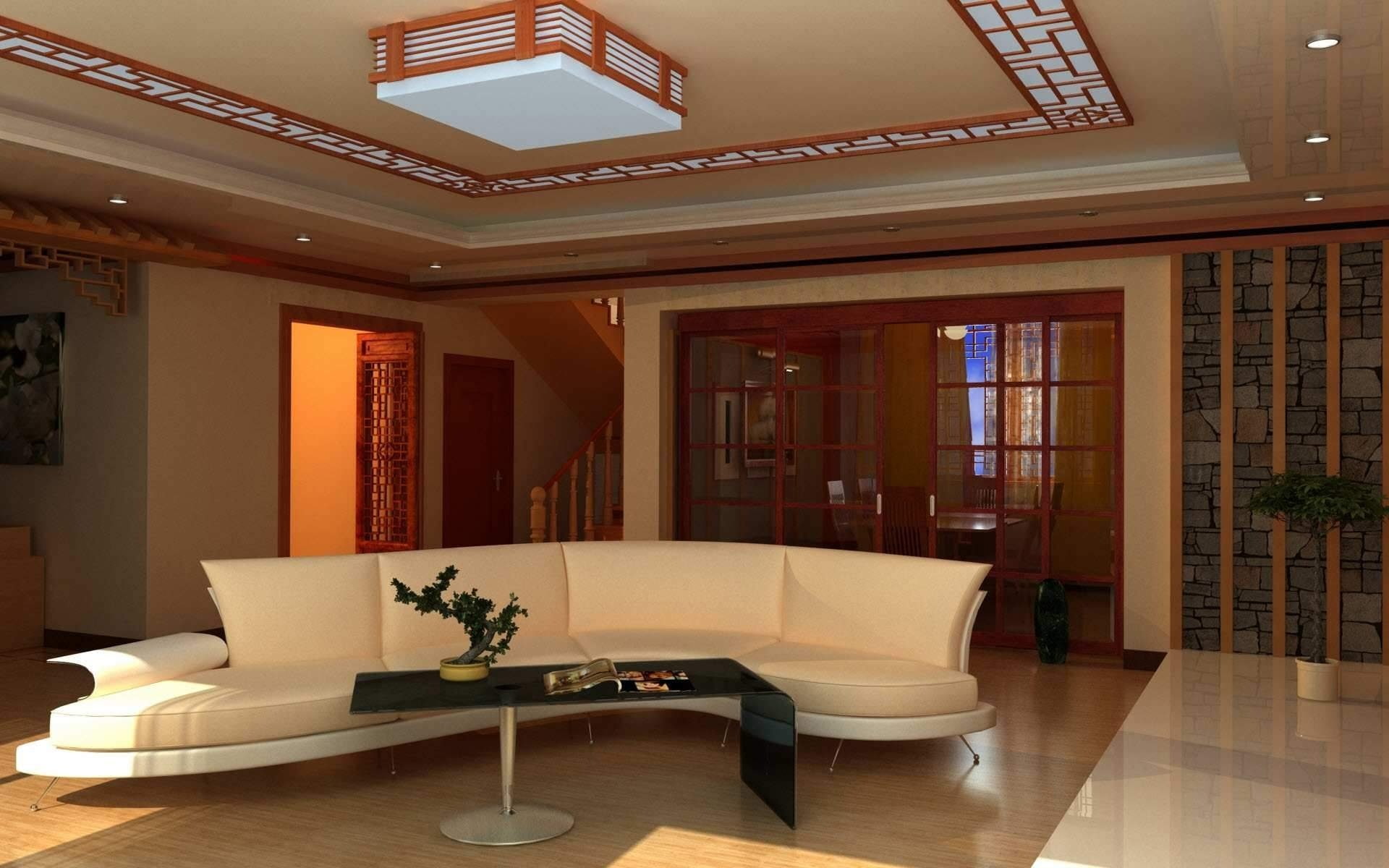 interior, 1080P, salon, sofa, muebles, HD Wallpaper