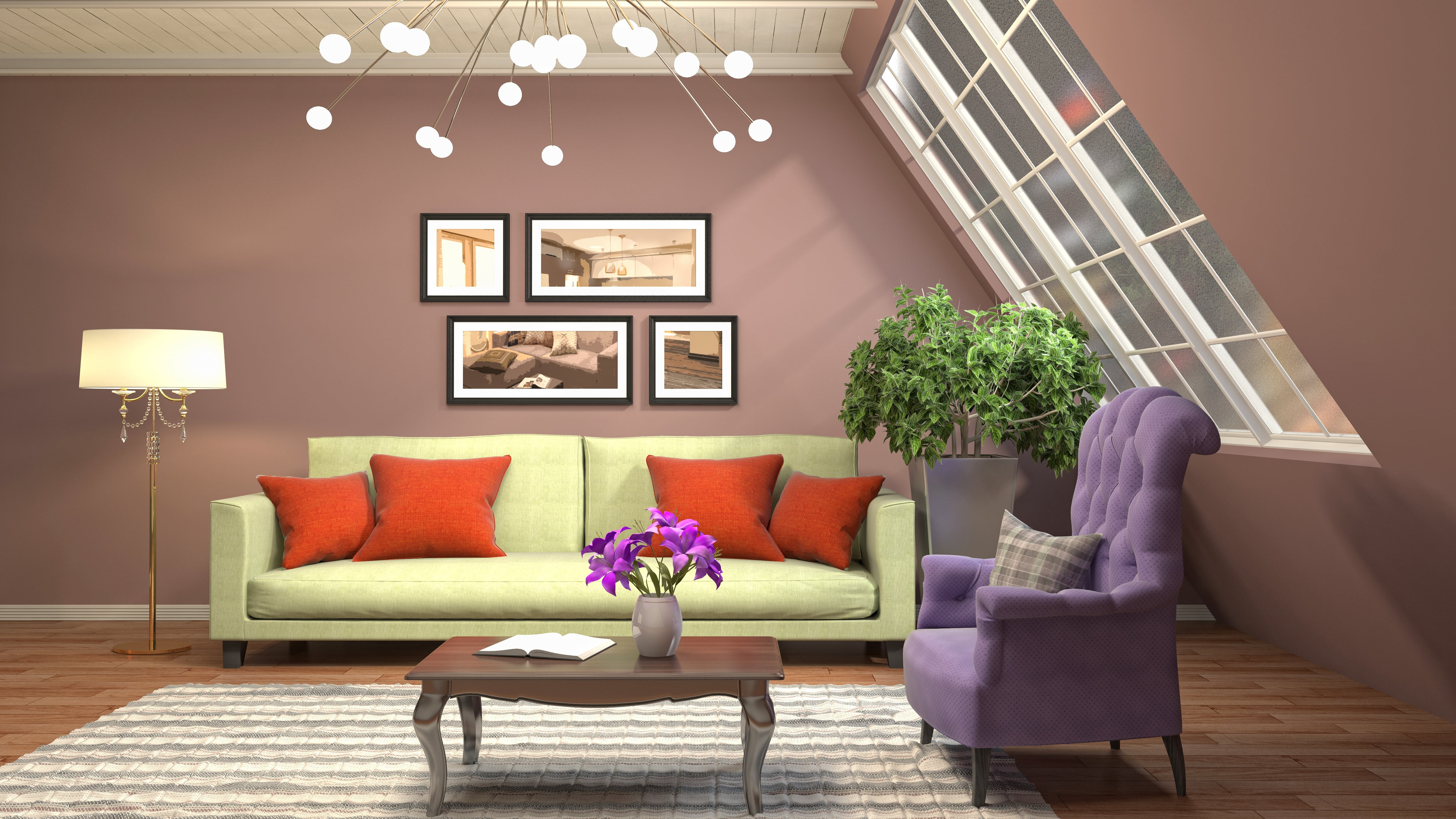 interior, modern, design, sofa, 4K, pictures, living room, HD Wallpaper