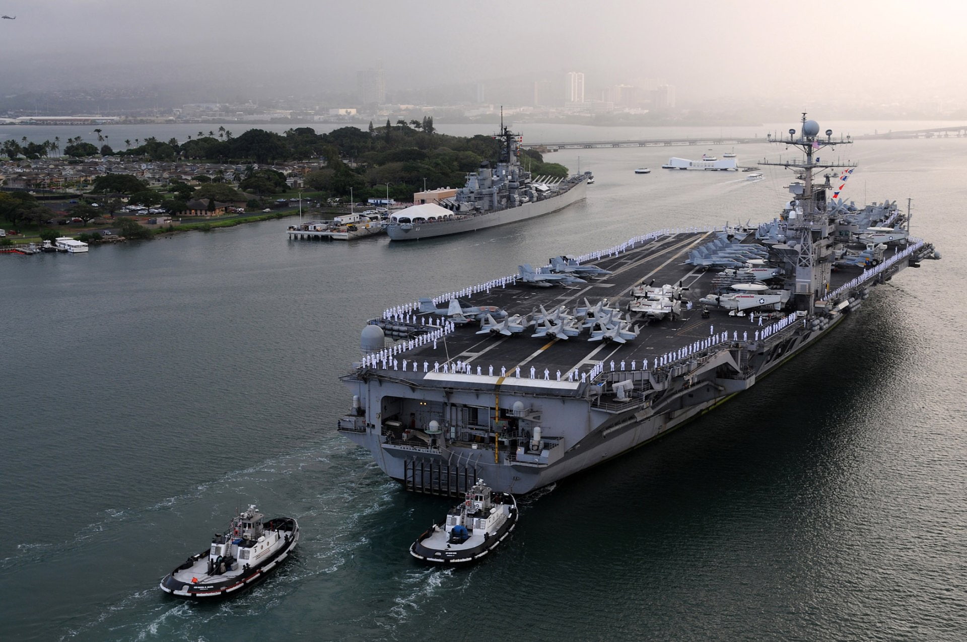 Aircraft Carrier, Warship, 1080P, Warships, USS Abraham Lincoln (CVN-72), HD Wallpaper