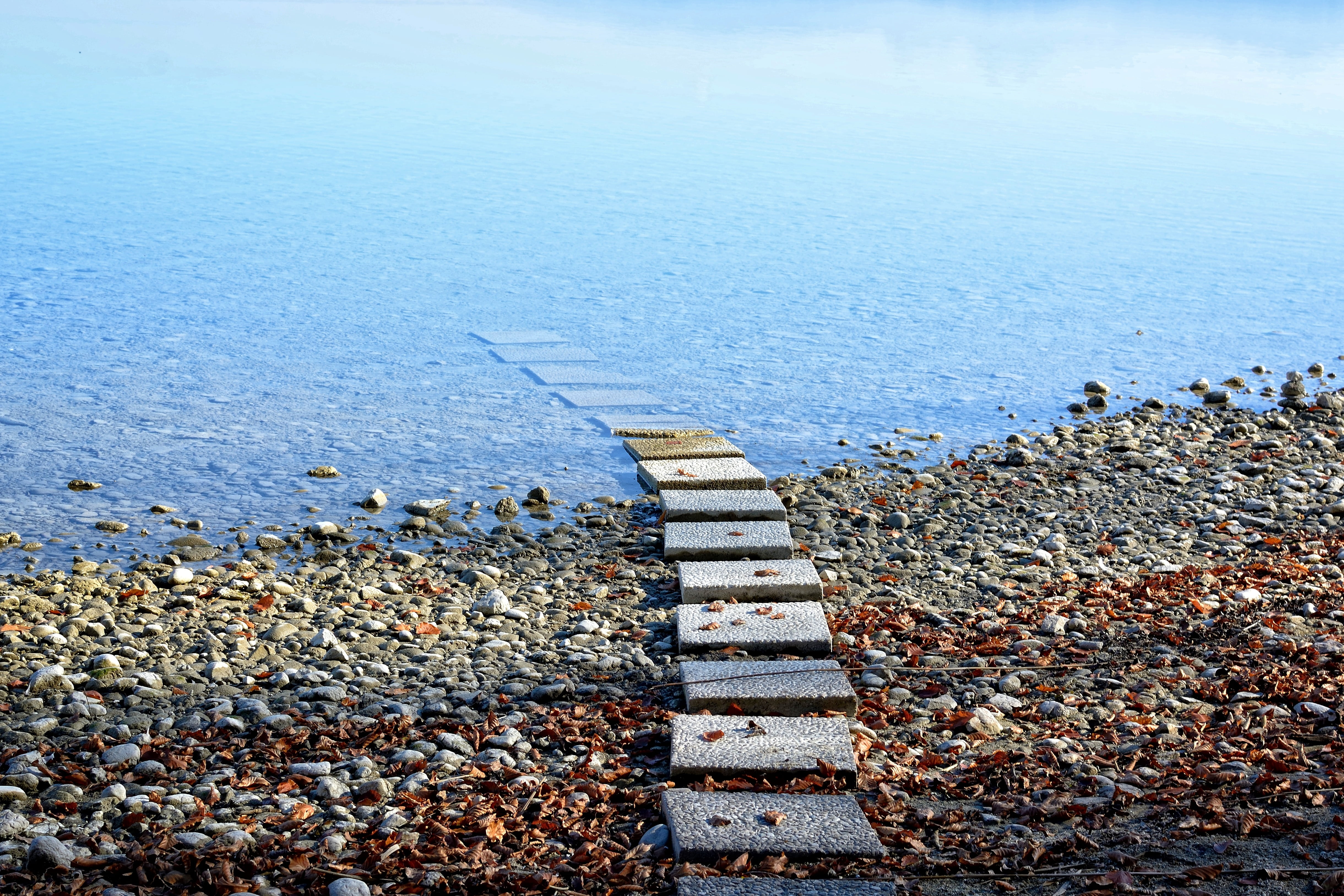 pebble, mood, seaside resort, no people, daytime, bank, away, exit, relax, entry, out, coastline, day, water surface, outdoors, gravel, rock - Object, recovery, HD Wallpaper
