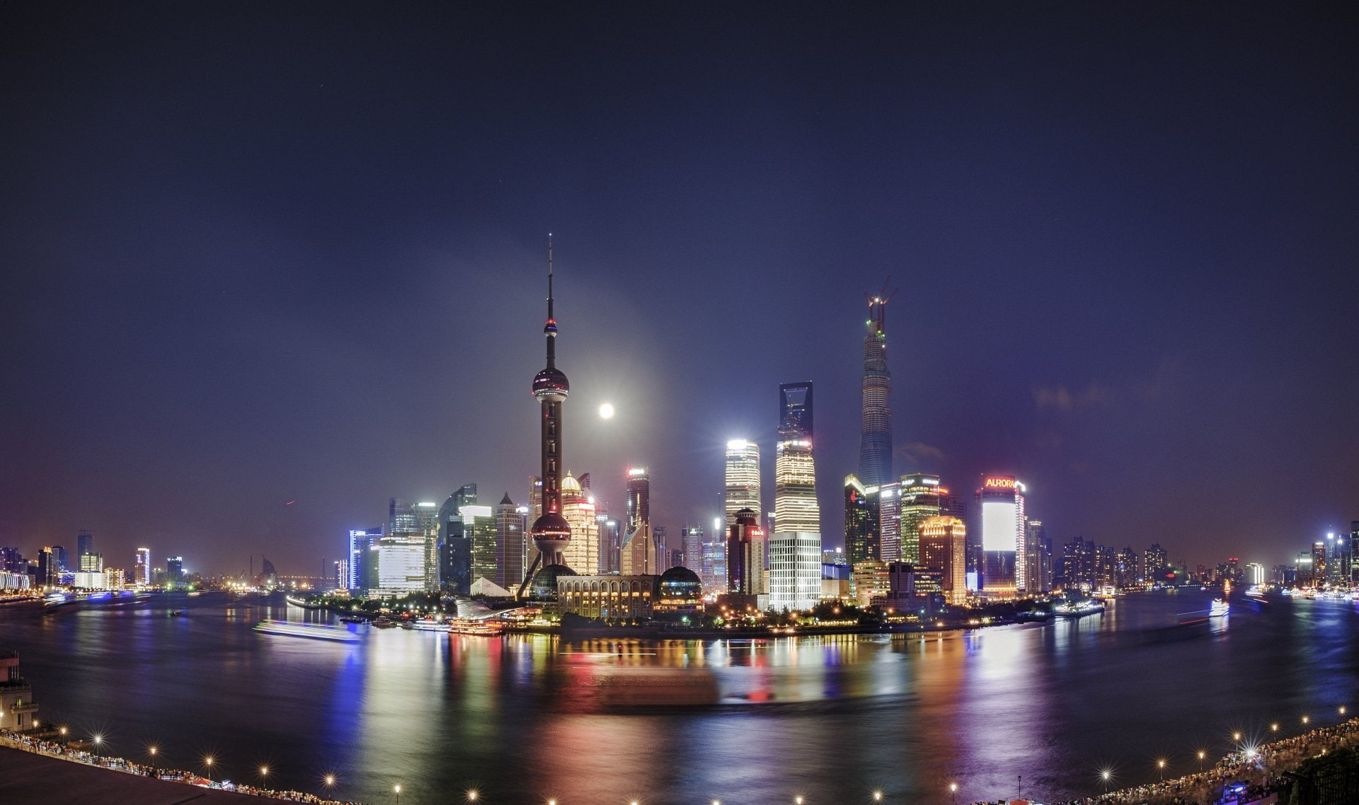 China, Huangpu, Night, Pudong, Cities, 1080P, Shanghai, HD Wallpaper