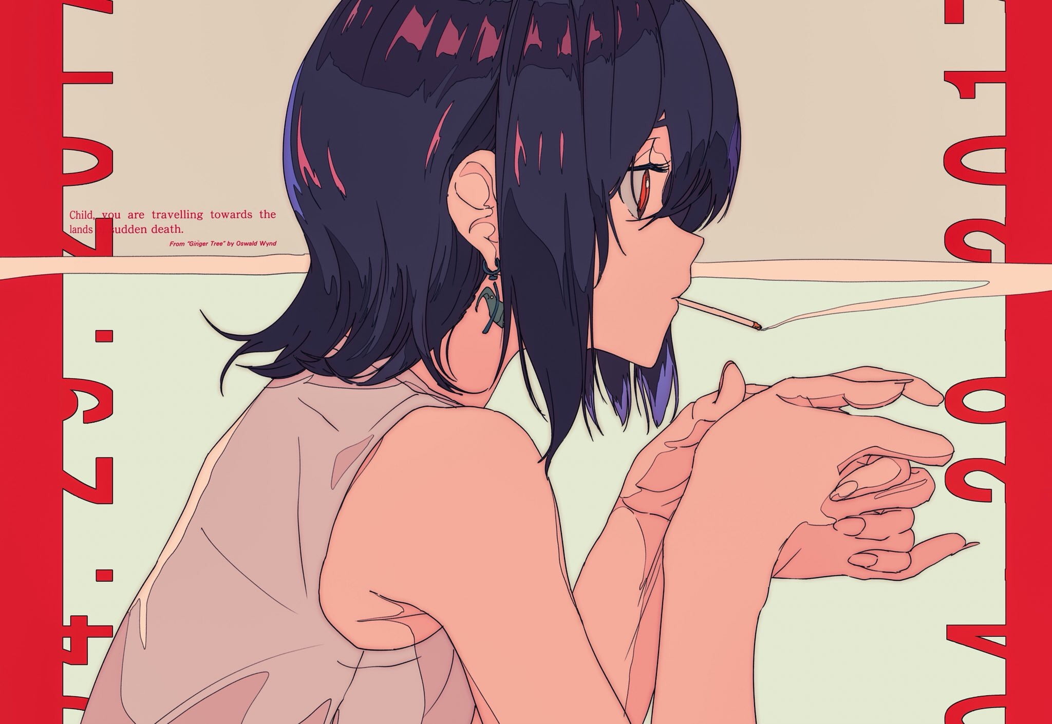 cigarettes, anime, smoking, 1080P, anime girls, HD Wallpaper