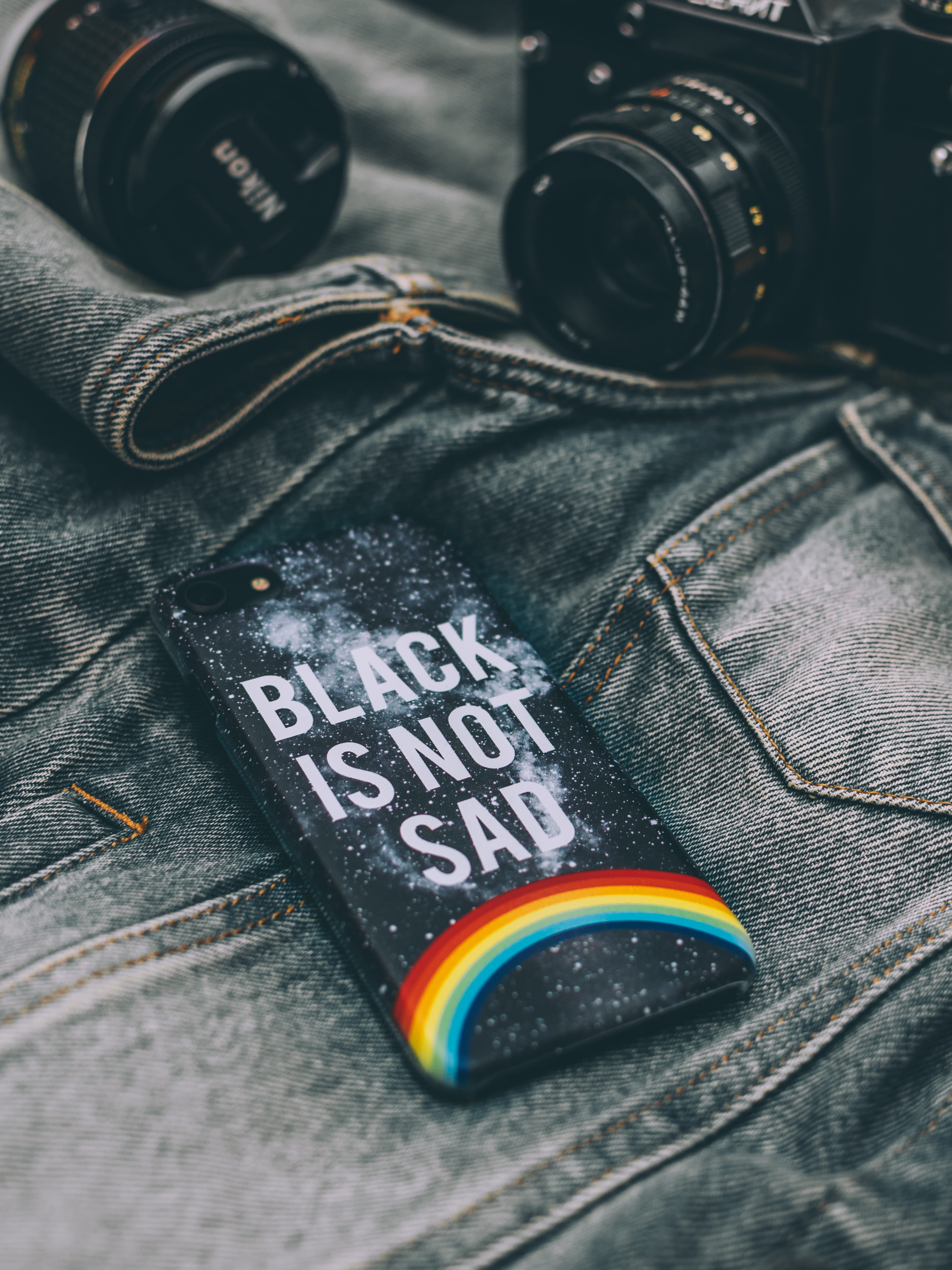 flatlay, photography themes, number, commercial, indoors, camera, digital camera, case, vintage, communication, photography, equipment, jeans, printed, Phone HD Wallpaper
