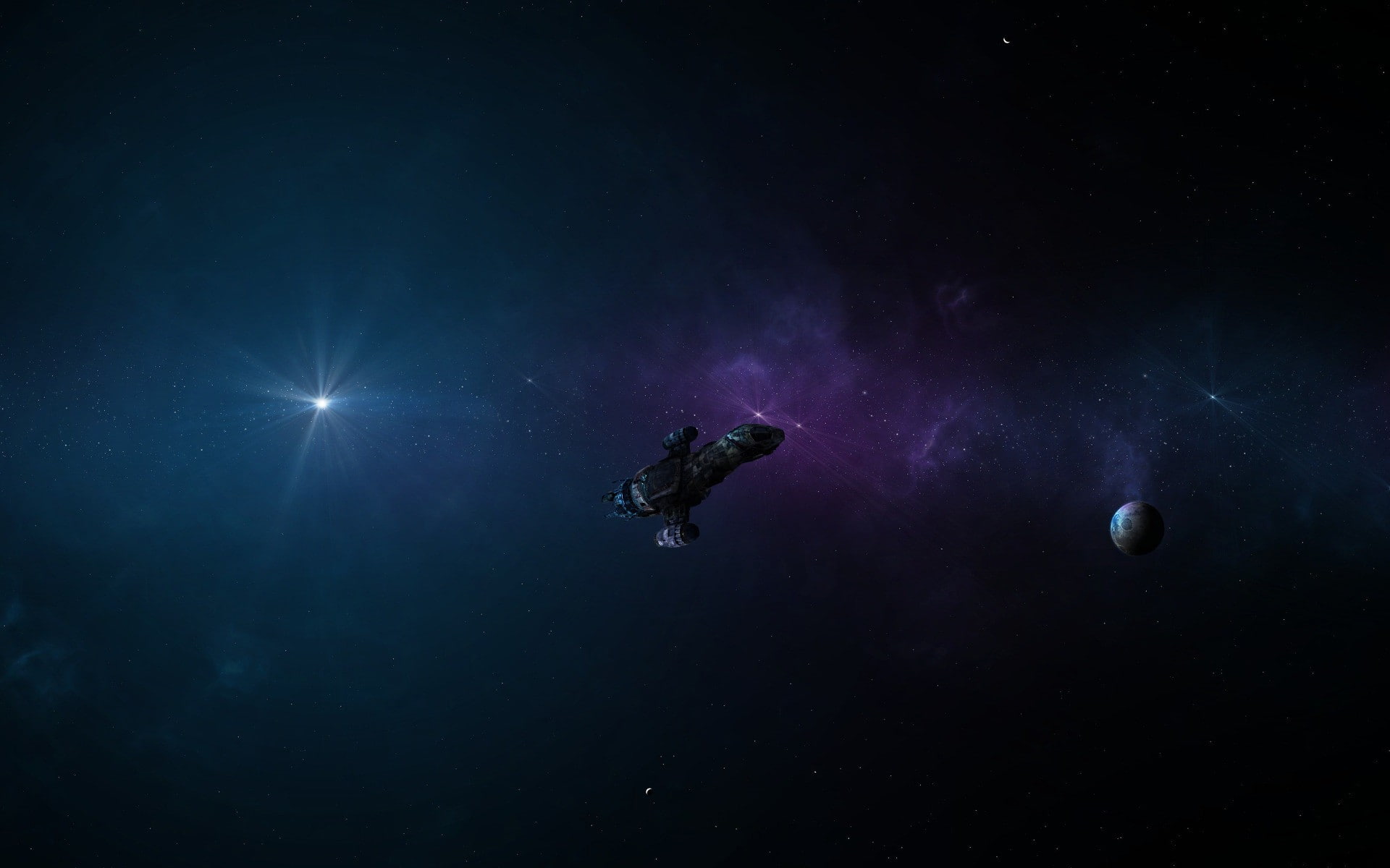 marine, sky, animal themes, 1080P, dark, sea, purple, undersea, underwater, scenics - nature, animal, water, astronomy, Serenity, night, star - space, HD Wallpaper