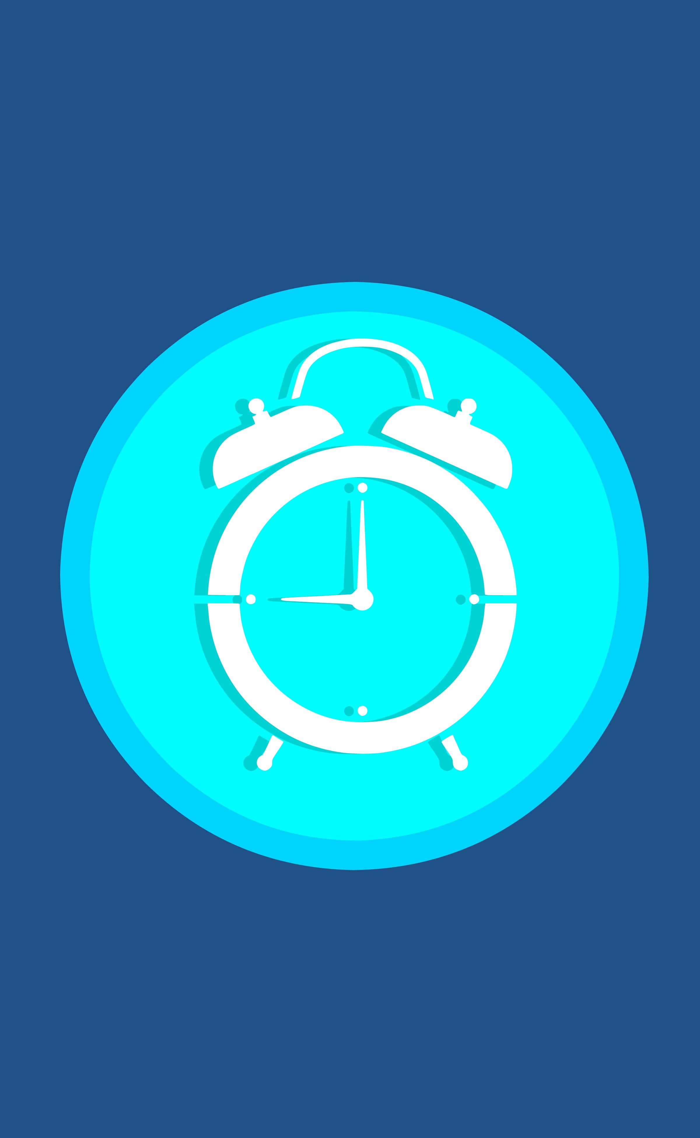 icon, deadline, 24hours, timer, flat, communication, symbol, time, night, hour, minute, alarm, dial, simple, arrow, blue background, wakeup, circle, sign, Phone HD Wallpaper