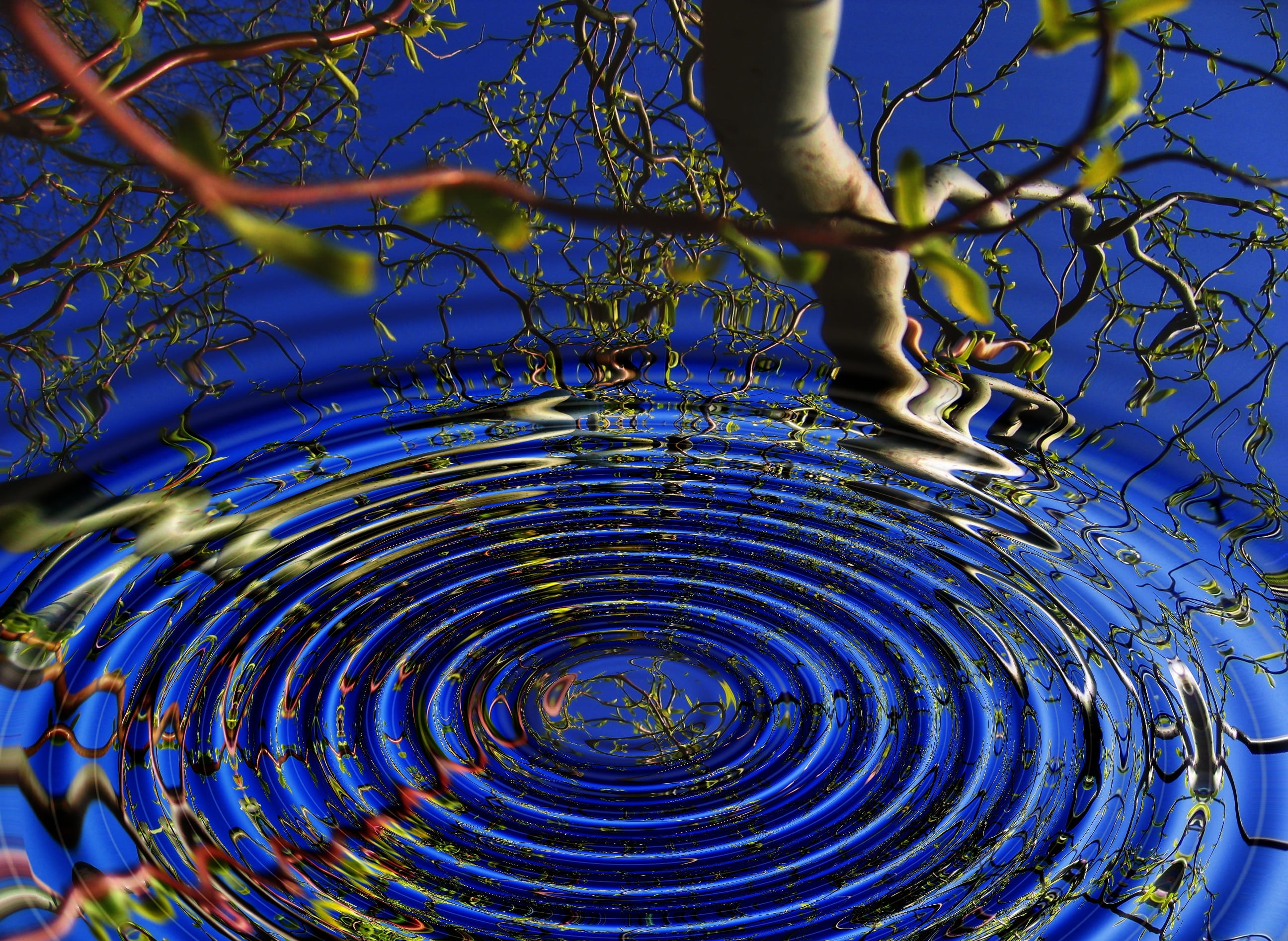 reflection, concentric, close-up, light, architecture, circle, light reflections, sky, center, shape, outdoors, metal, geometric shape, low angle shot, HD Wallpaper