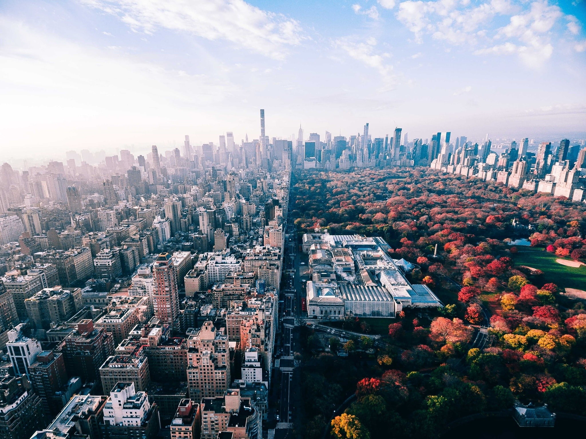 park, cityscape, building, USA, New York City, fall, Central Park, 1080P, HD Wallpaper