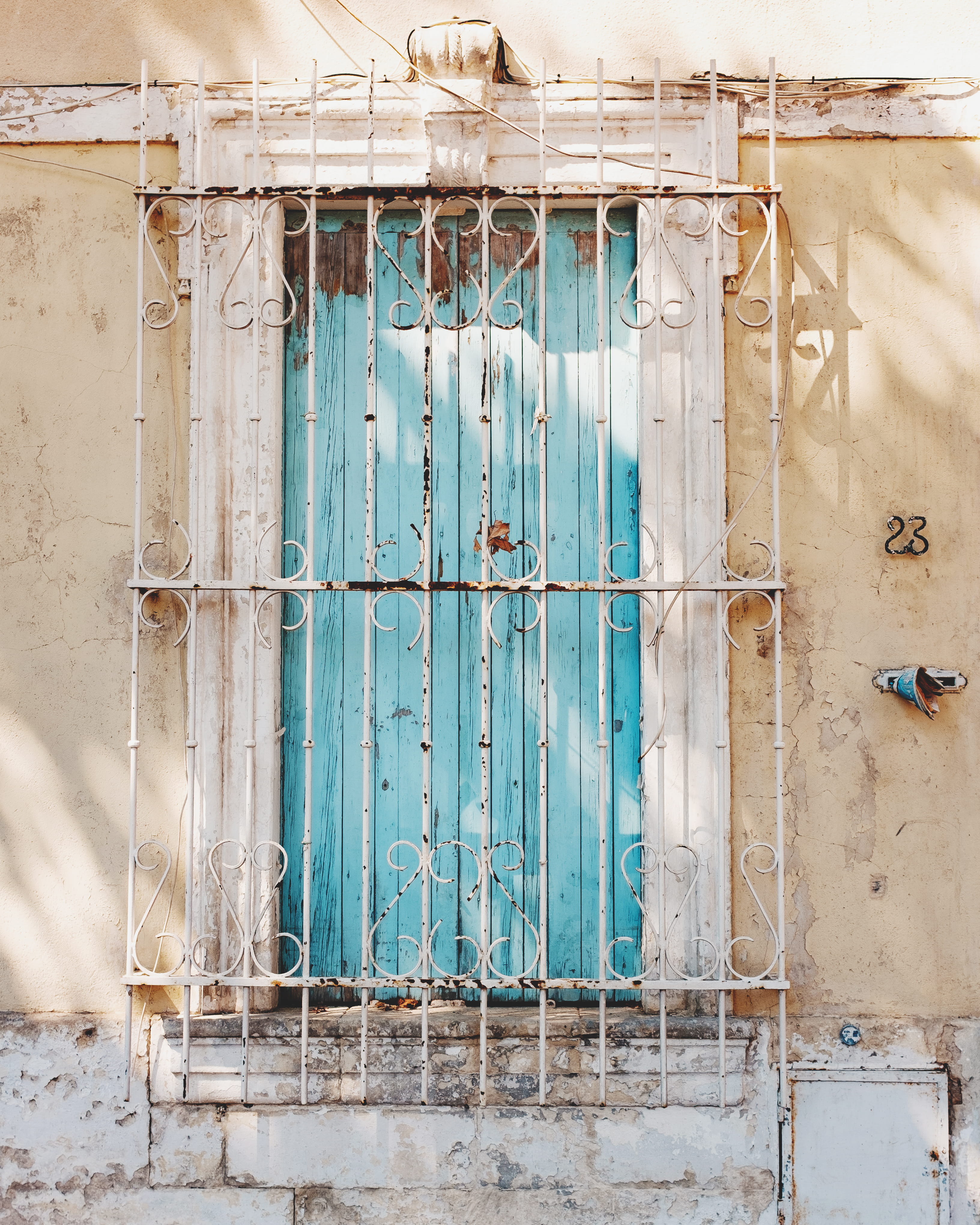 old, boundary, safety, window, number, grille, white, door, closed, no People, wrought iron, protection, architecture, built Structure, weathered, outdoors, Phone HD Wallpaper