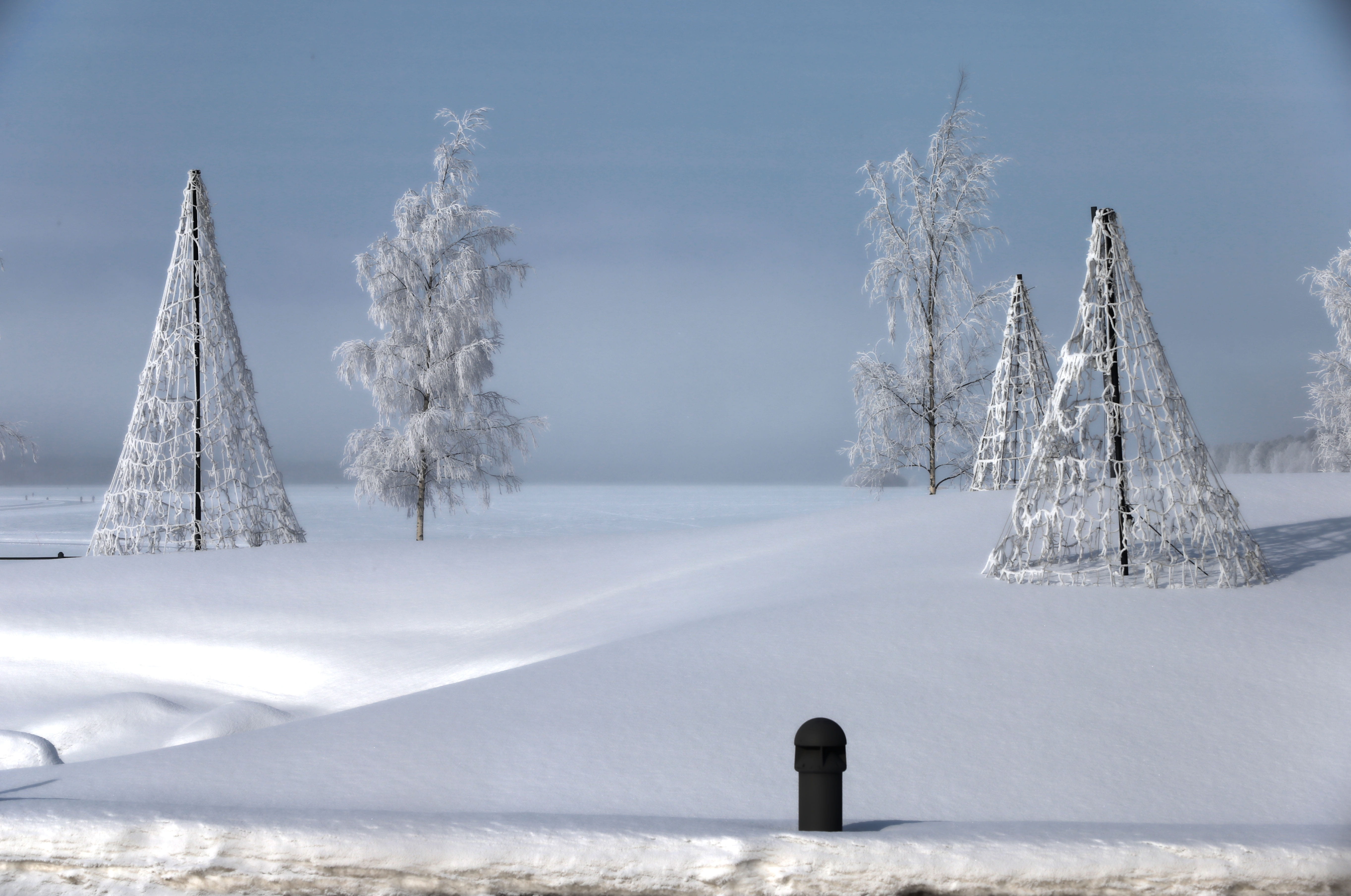 white, tranquil scene, nature, day, roundabout, outdoors, tranquility, winter, no people, artificial snow, white color, land, non-urban scene, artificial, HD Wallpaper