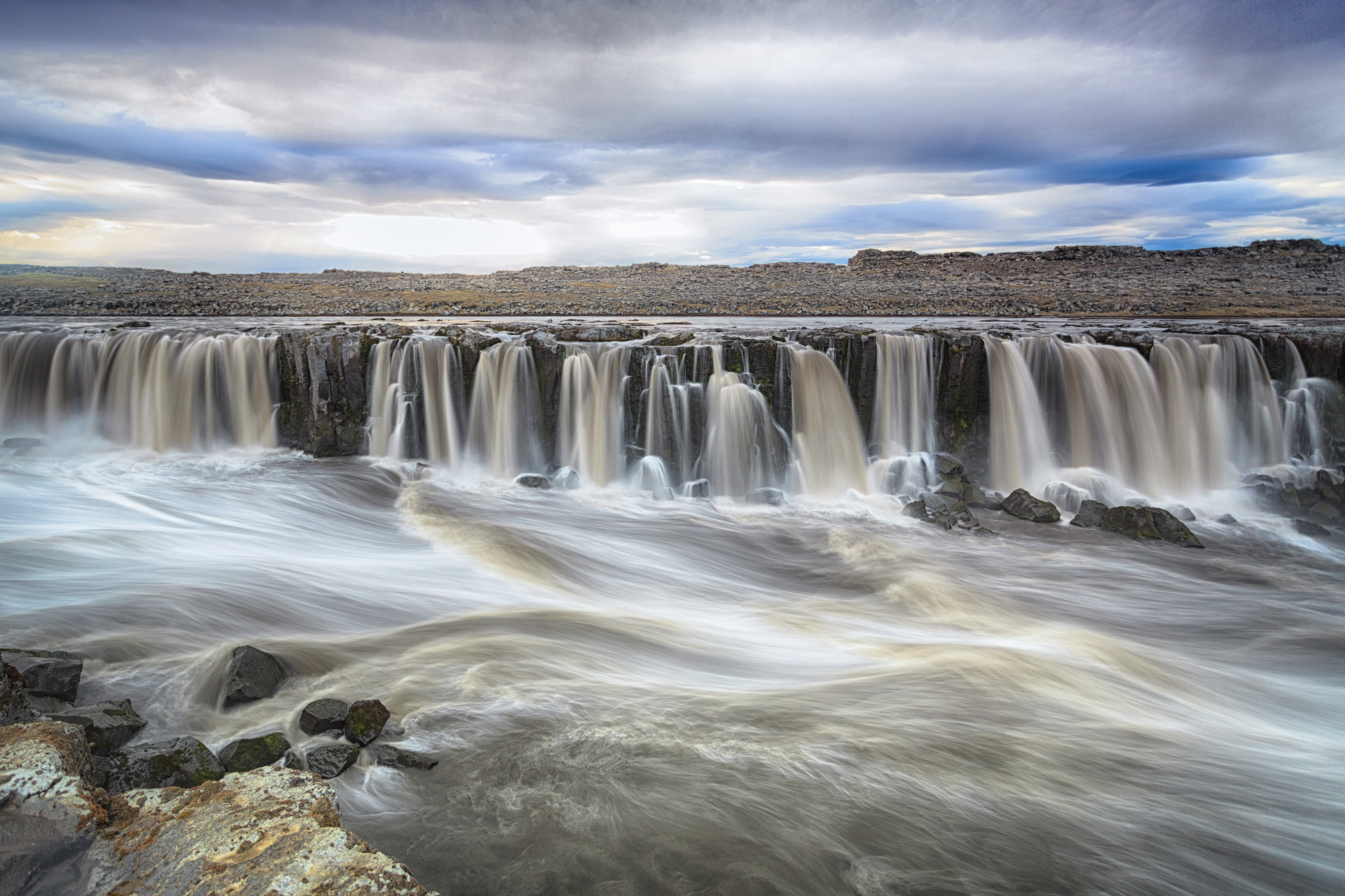 scenics, falling, river, Selfoss, 4K, time, time lapse, lapse, landscape, cumulus, cumulus clouds, nature, iceland, falls, photo, clouds, water falls, HD Wallpaper