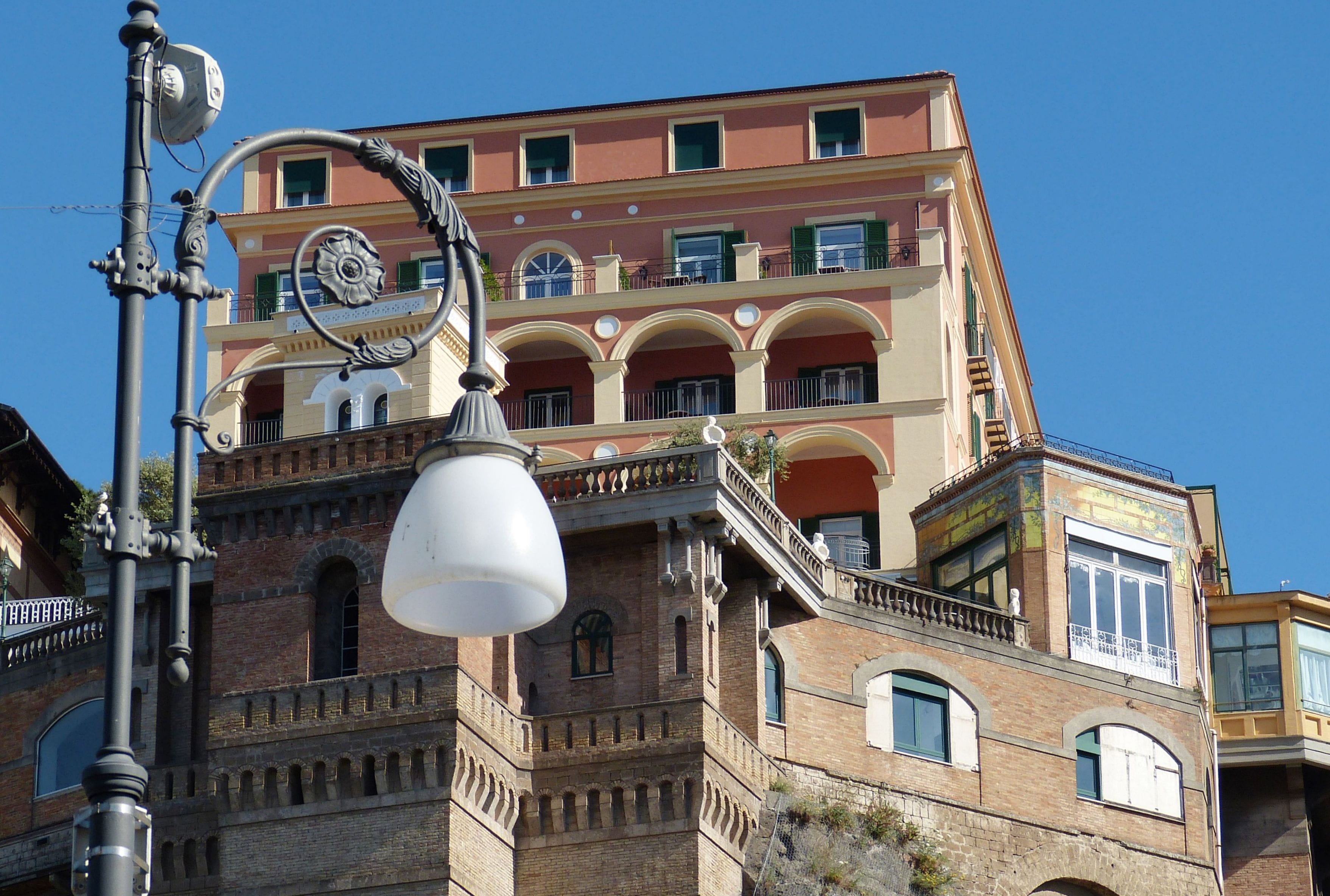 outdoors, lighting equipment, window, hotel, sorrento, coast, lantern, sky, mediterranean, clear sky, built structure, arch, low angle view, street light, HD Wallpaper