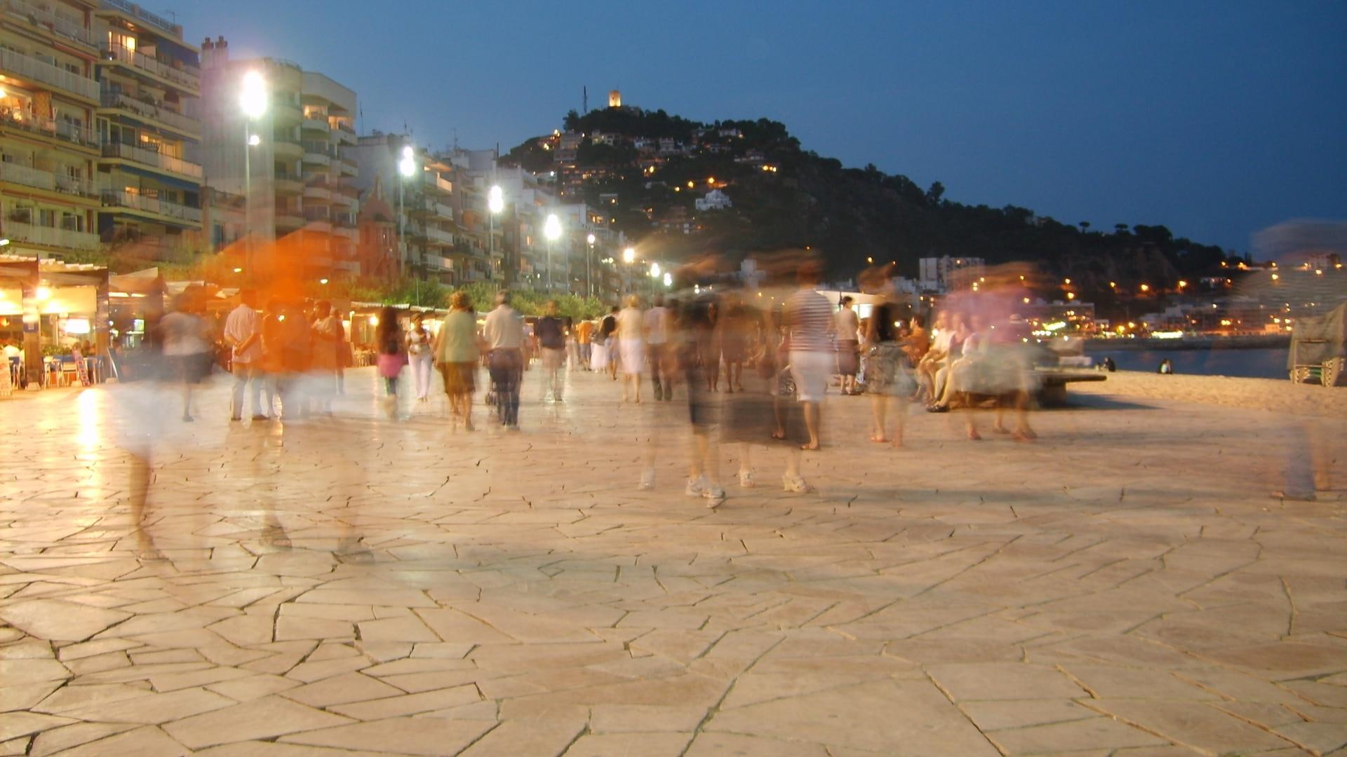 nature and landscapes, foot, town, traffic, people, 1080P, movement, spain, lights, coastal, HD Wallpaper