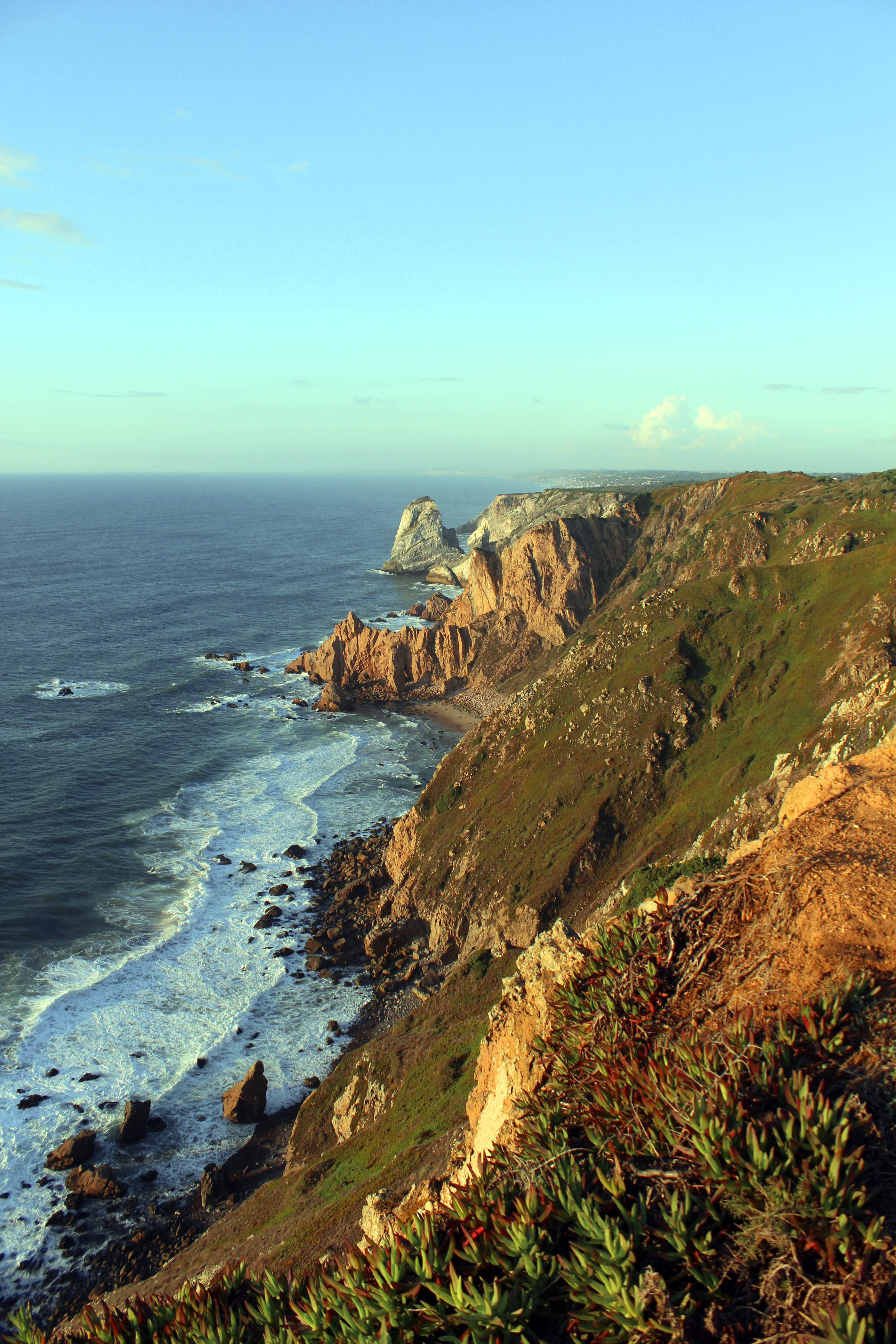 cabo de la roca, coastline, land, non-urban scene, europe, atlantic, scenics - nature, waves, beauty in nature, horizon over water, cabo da roca, tranquility, Phone HD Wallpaper