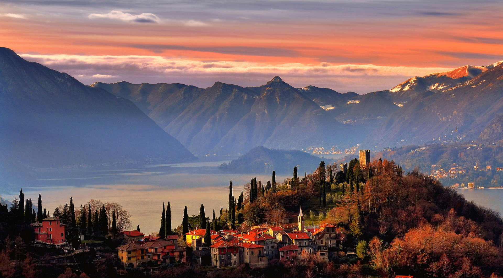 Varenna, 1080P, Man Made, Towns, House, Town, Mountain, Italy, Landscape, Coast, HD Wallpaper