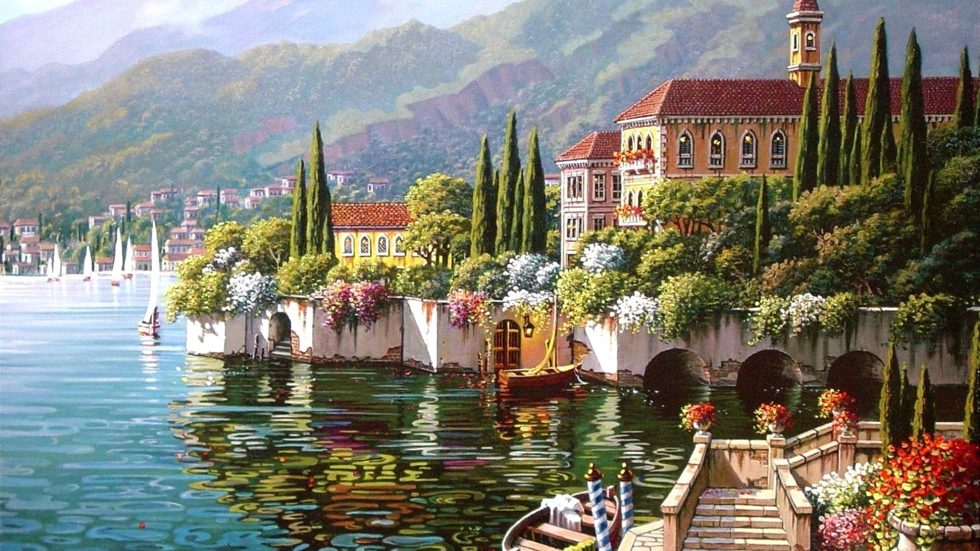 como, varenna, 1080P, lake, italy, HD Wallpaper