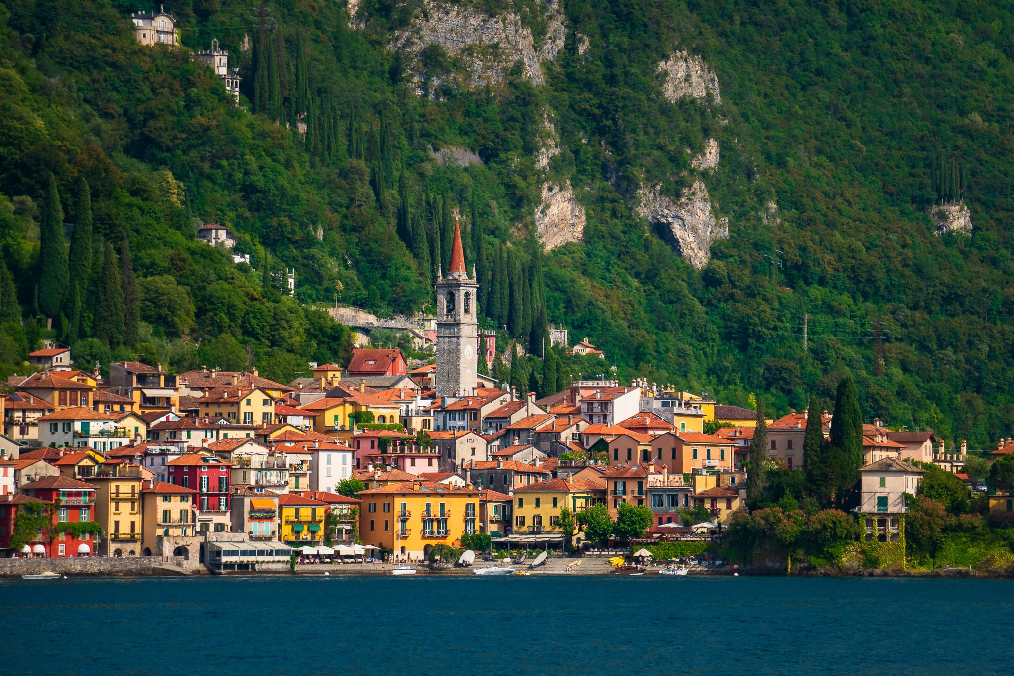 lake, home, Varenna, building, Lake Como, Italy, 1080P, promenade, Lombardy, HD Wallpaper