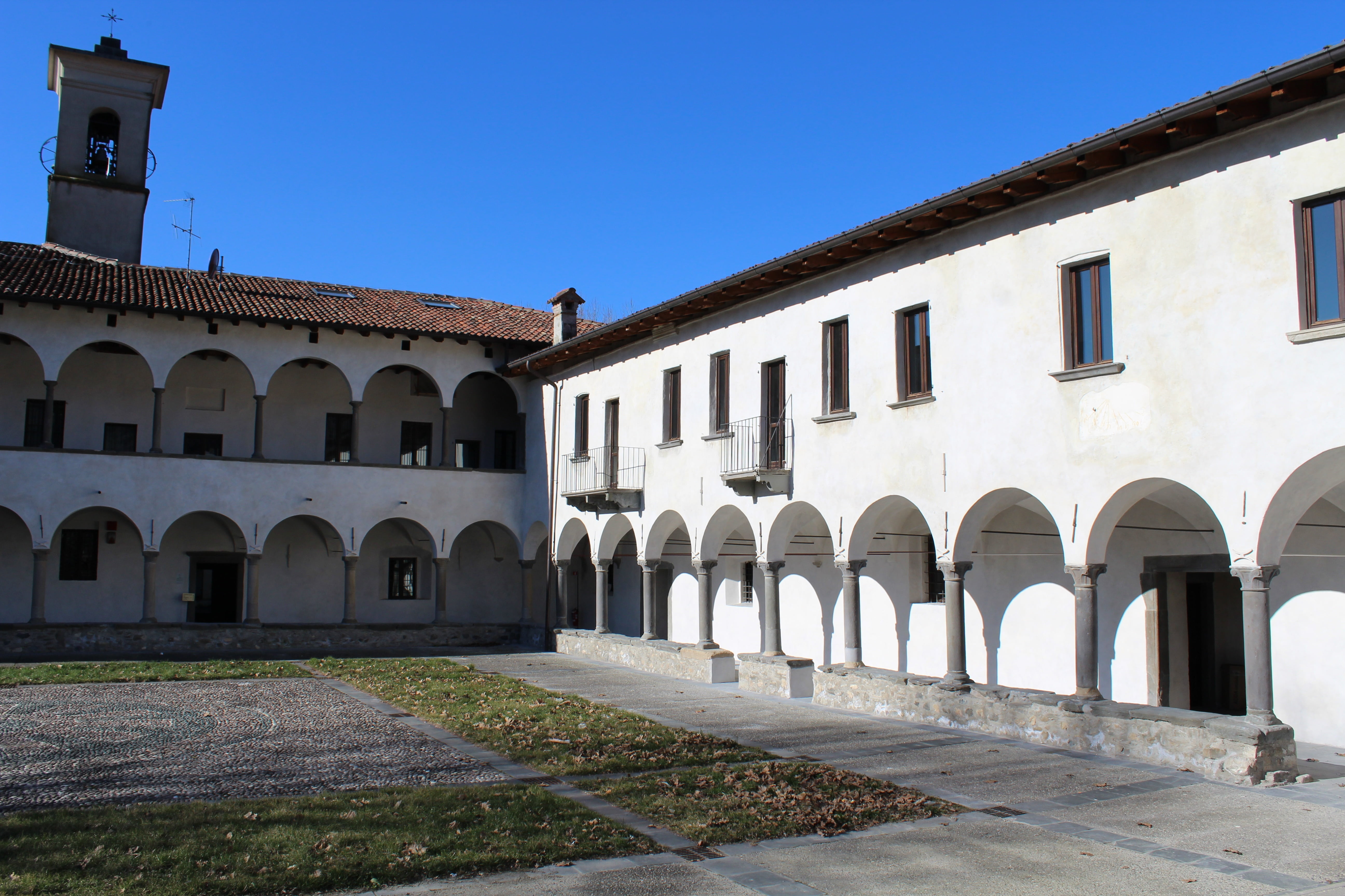 calolziocorte, 5K, place of worship, clear sky, sky, cloister, building, monastery, maria del lavello, window, no people, religion, building exterior, HD Wallpaper
