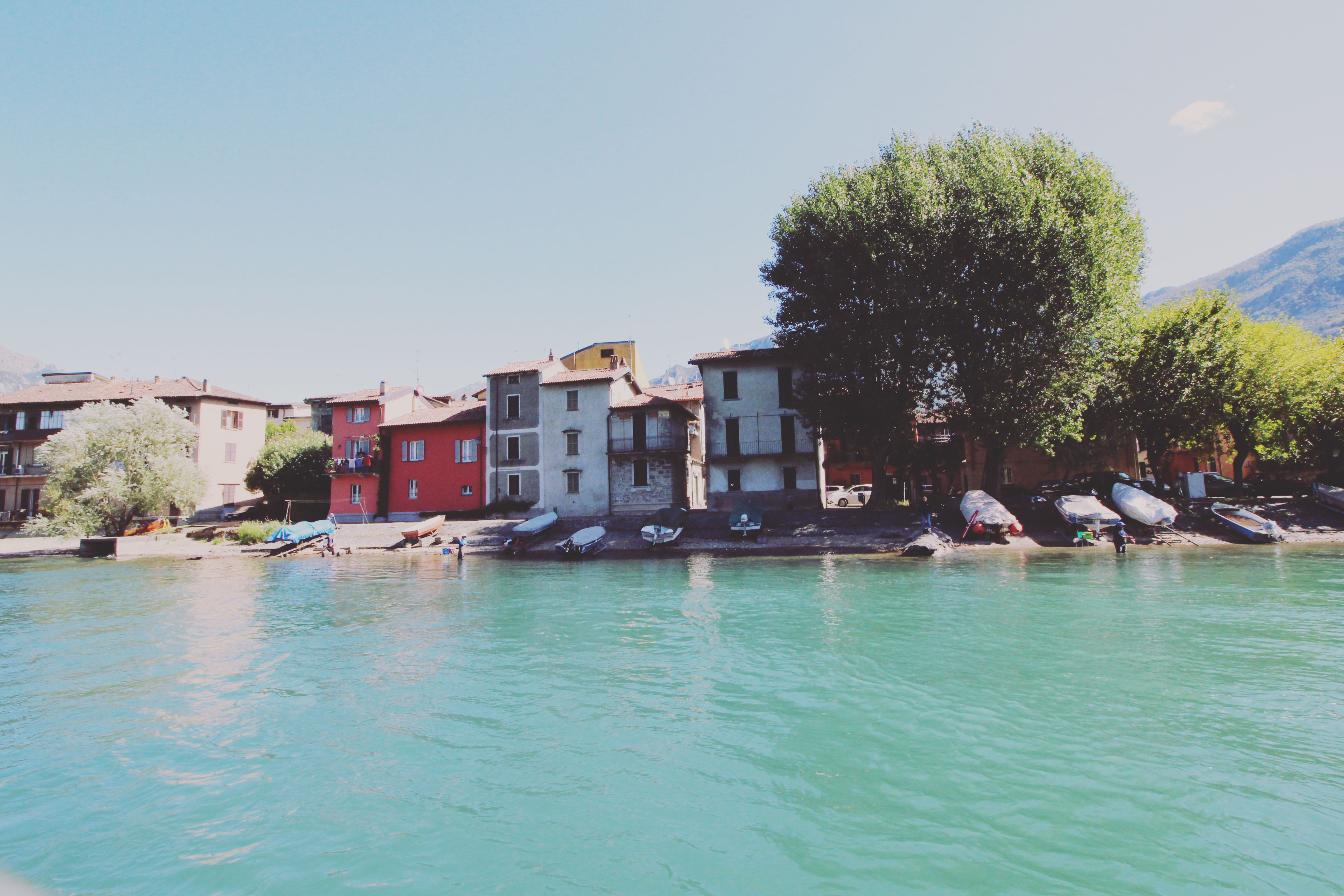 building exterior, waterfront, built structure, swimming pool, lake, pescarenico, nautical vessel, incidental people, transportation, outdoors, italy, tree, HD Wallpaper