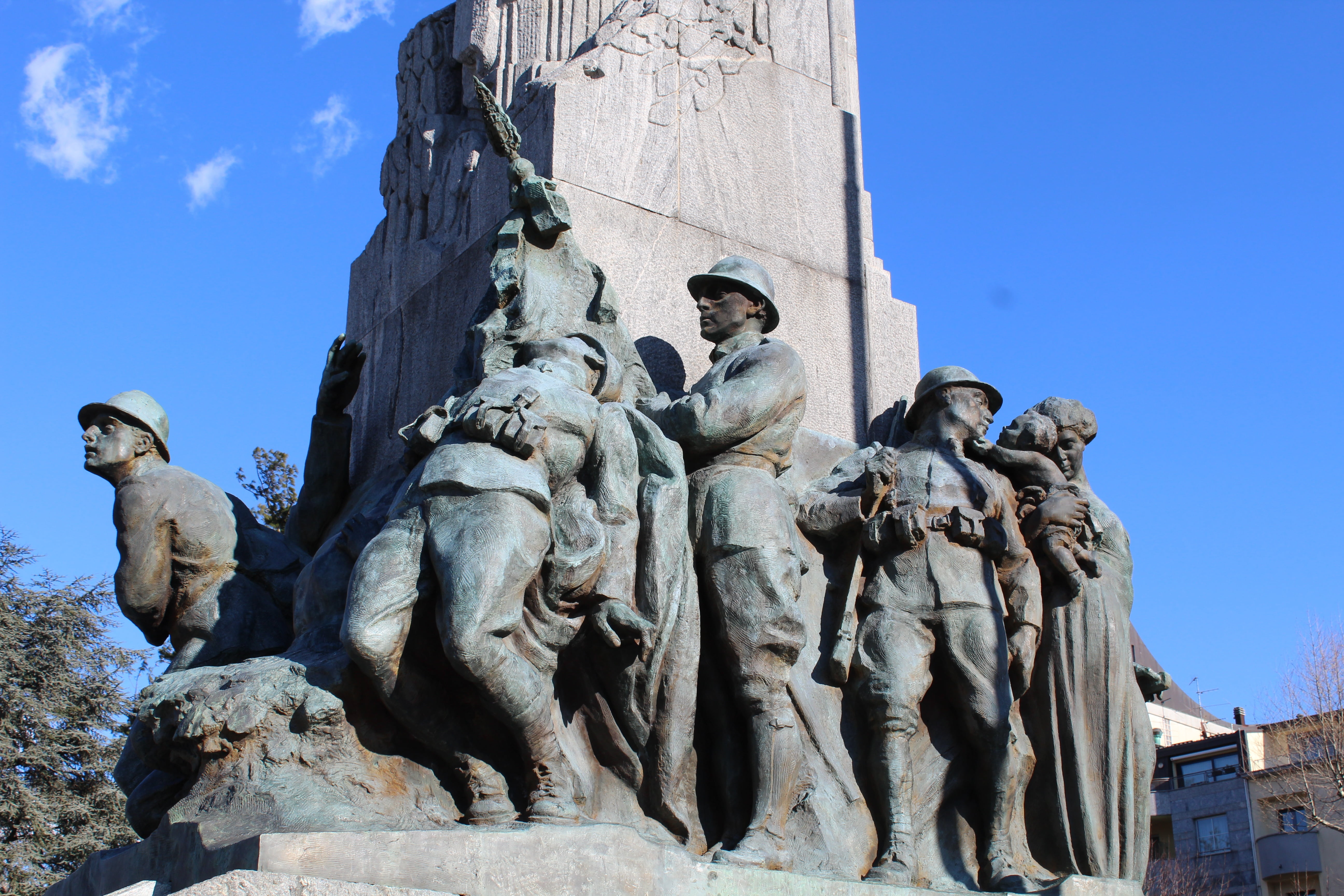 italy, no people, day, art and craft, lecco, soldiers, the past, city, human representation, monument, stone material, representation, low angle view, 5K, HD Wallpaper