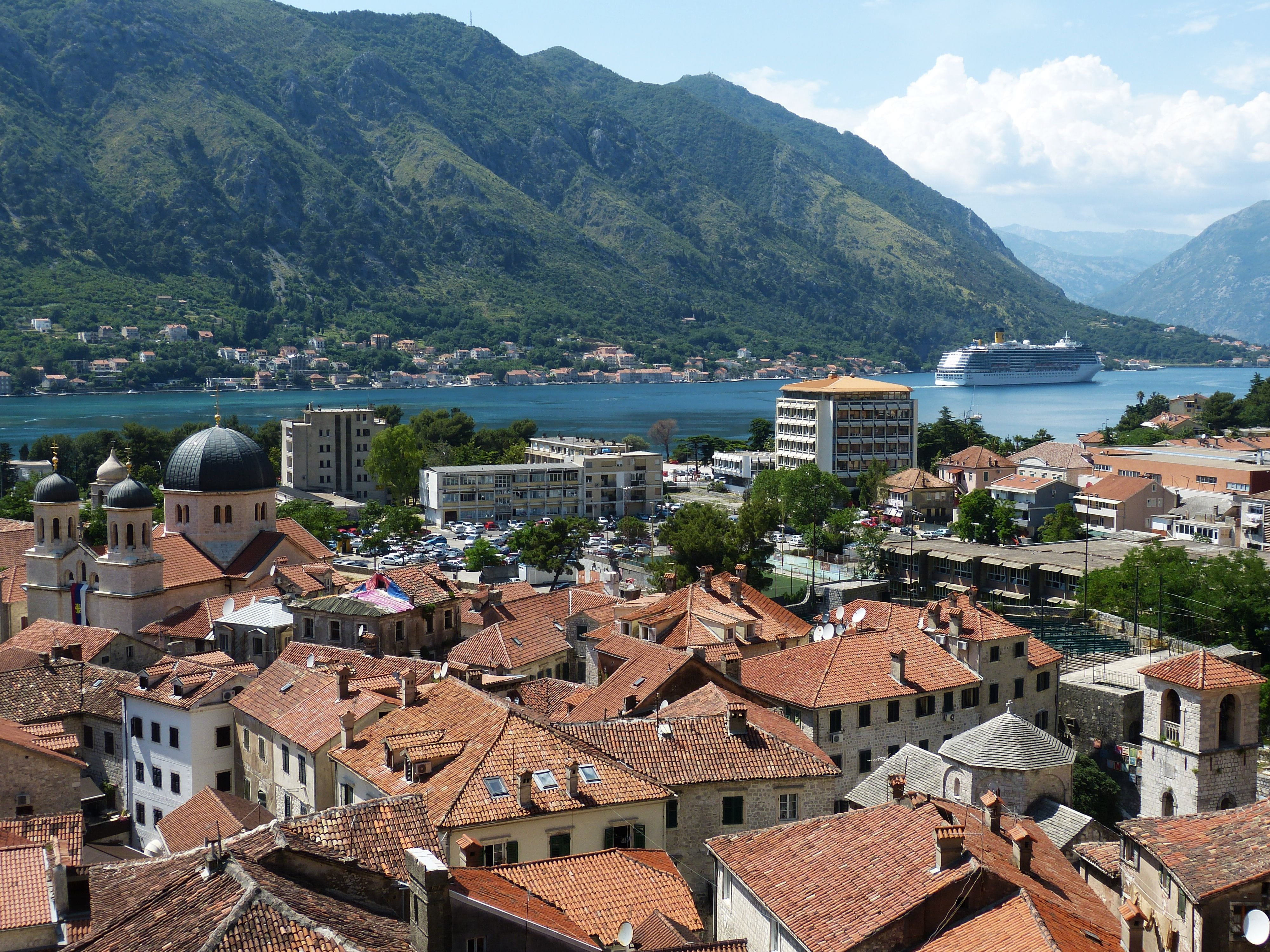 near, outlook, no people, Montenegro, europe, building, photography, Kotor, Balkan, town, mountain range, nature, residential district, cityscape, italy, HD Wallpaper