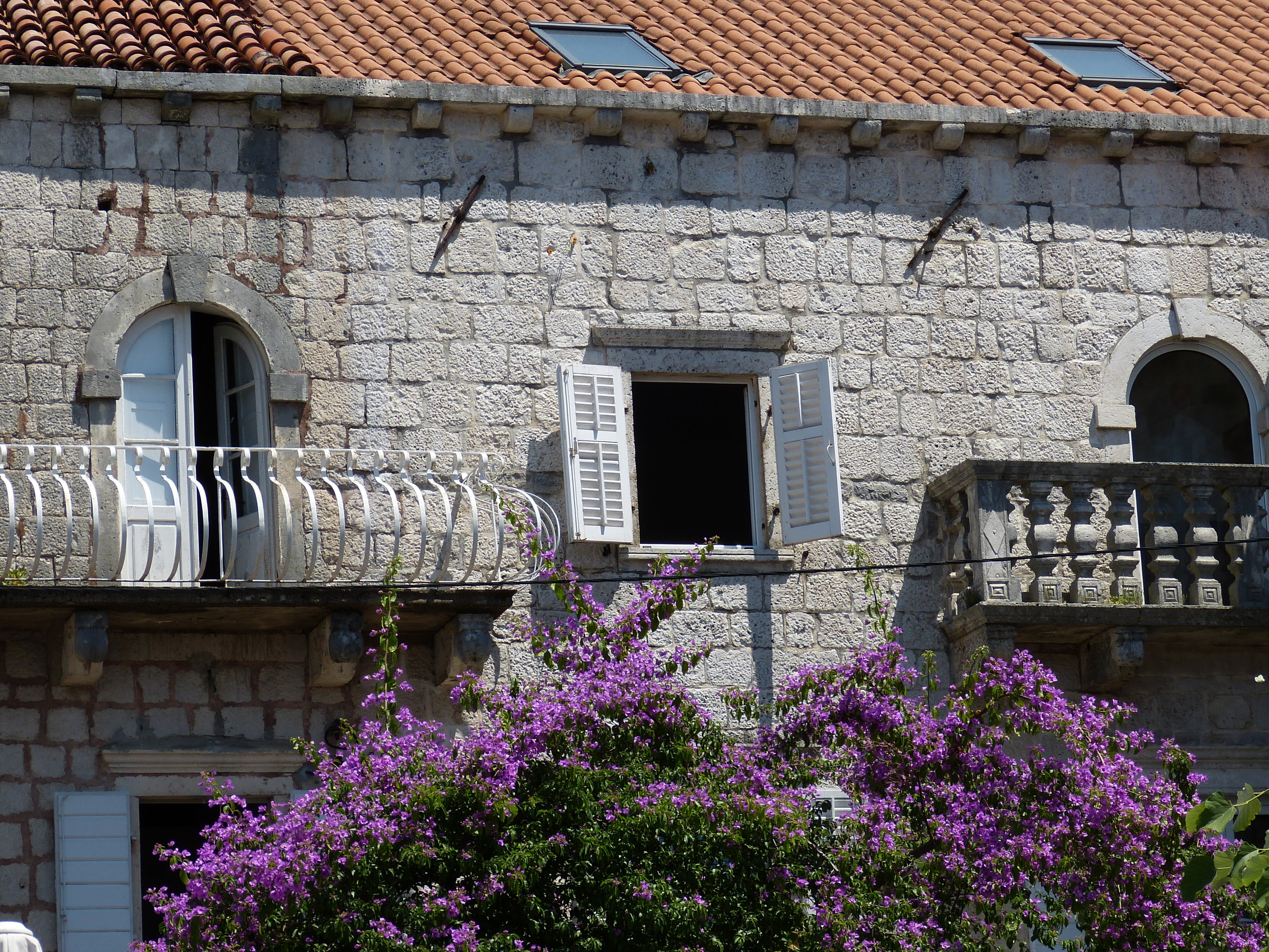 mediterranean, flowers, building exterior, historically, built structure, building, plant, near, opened, history, shutter, architecture, the past, no people, HD Wallpaper