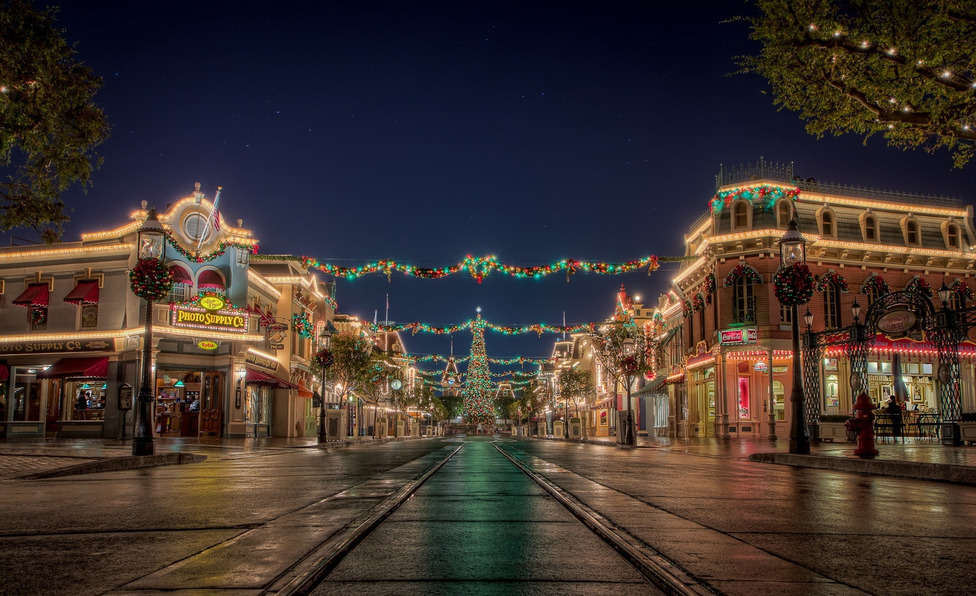 sky, ornate, Disneyland, illuminated, color, Christmas, no people, building exterior, assorted, California, outdoors, building, lighting equipment, carousel, HD Wallpaper