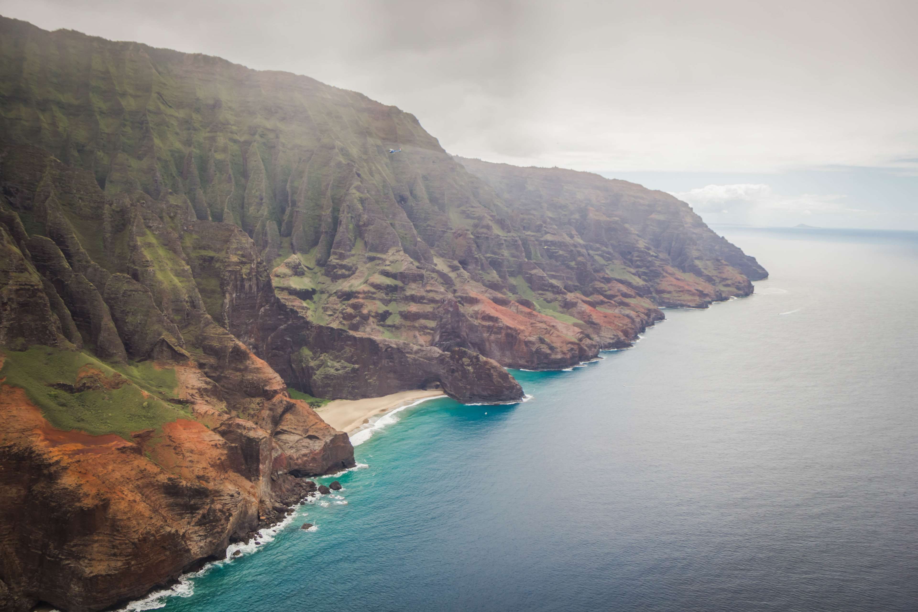 cloud - sky, scenics - nature, cliff, kauai, bay, no people, idyllic, rock, high angle view, sea, tranquility, beauty in nature, sky, 4K, non-urban scene, HD Wallpaper