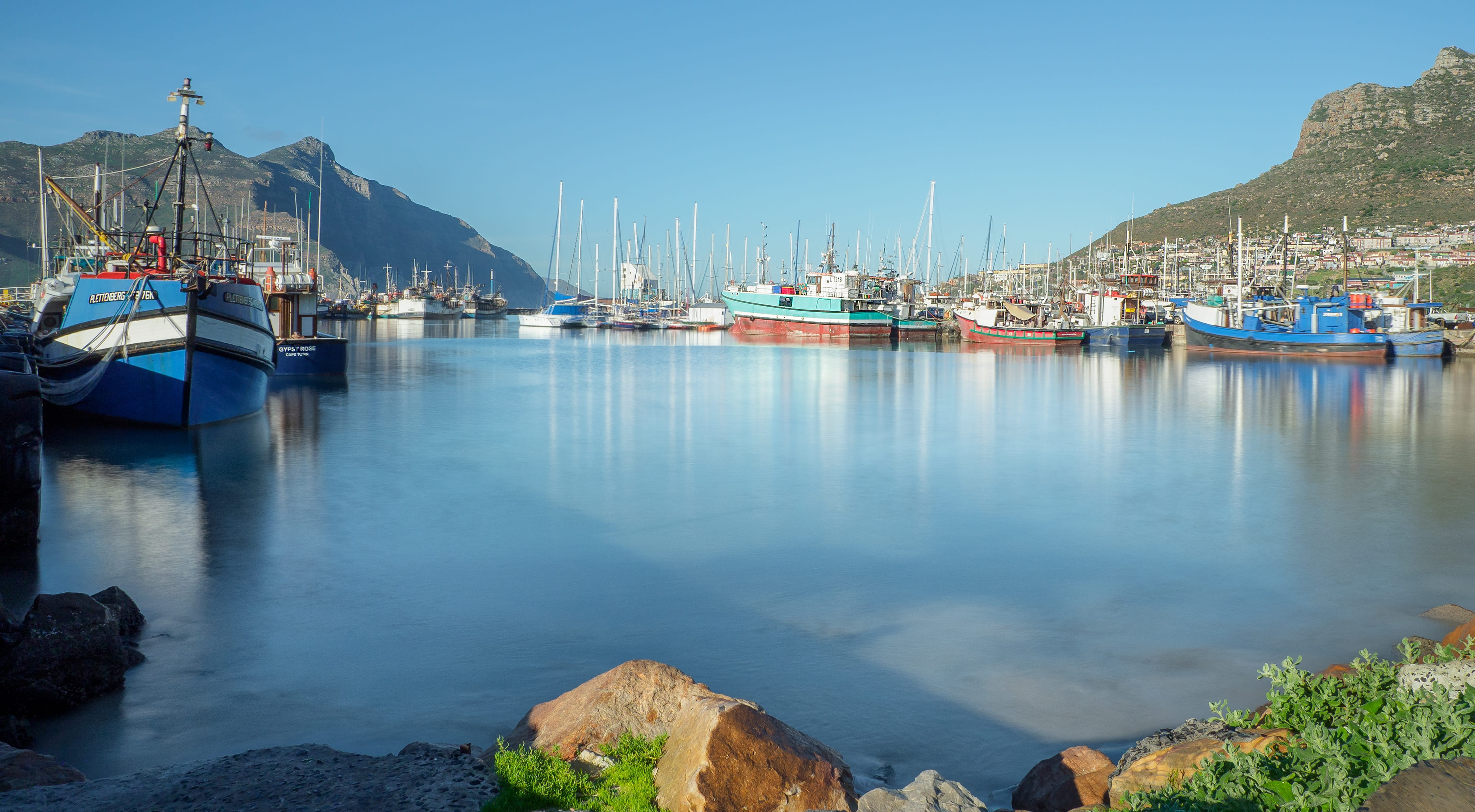 port, sail, travel, sea, bay, hout bay harbour, boat, yacht, cape town, fishing industry, no people, solid, sailboat, sky, 4K, harbour, boats, harbor, HD Wallpaper