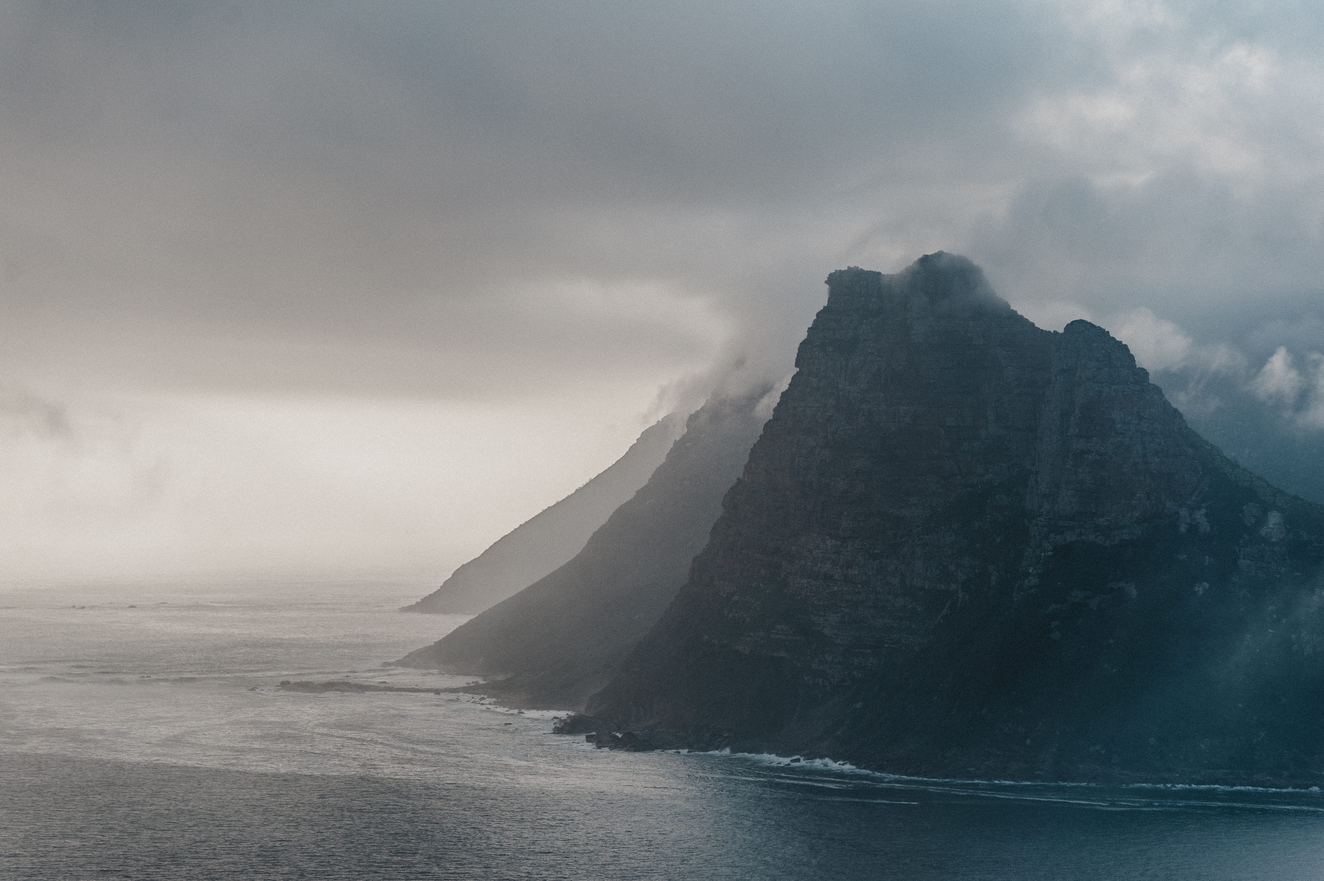 cliff, cloud, ocean, body, view, landscape, beside, outdoors, daytime, rock, storm, island, capetown, hout bay, mountain, no people, photo, environment, HD Wallpaper