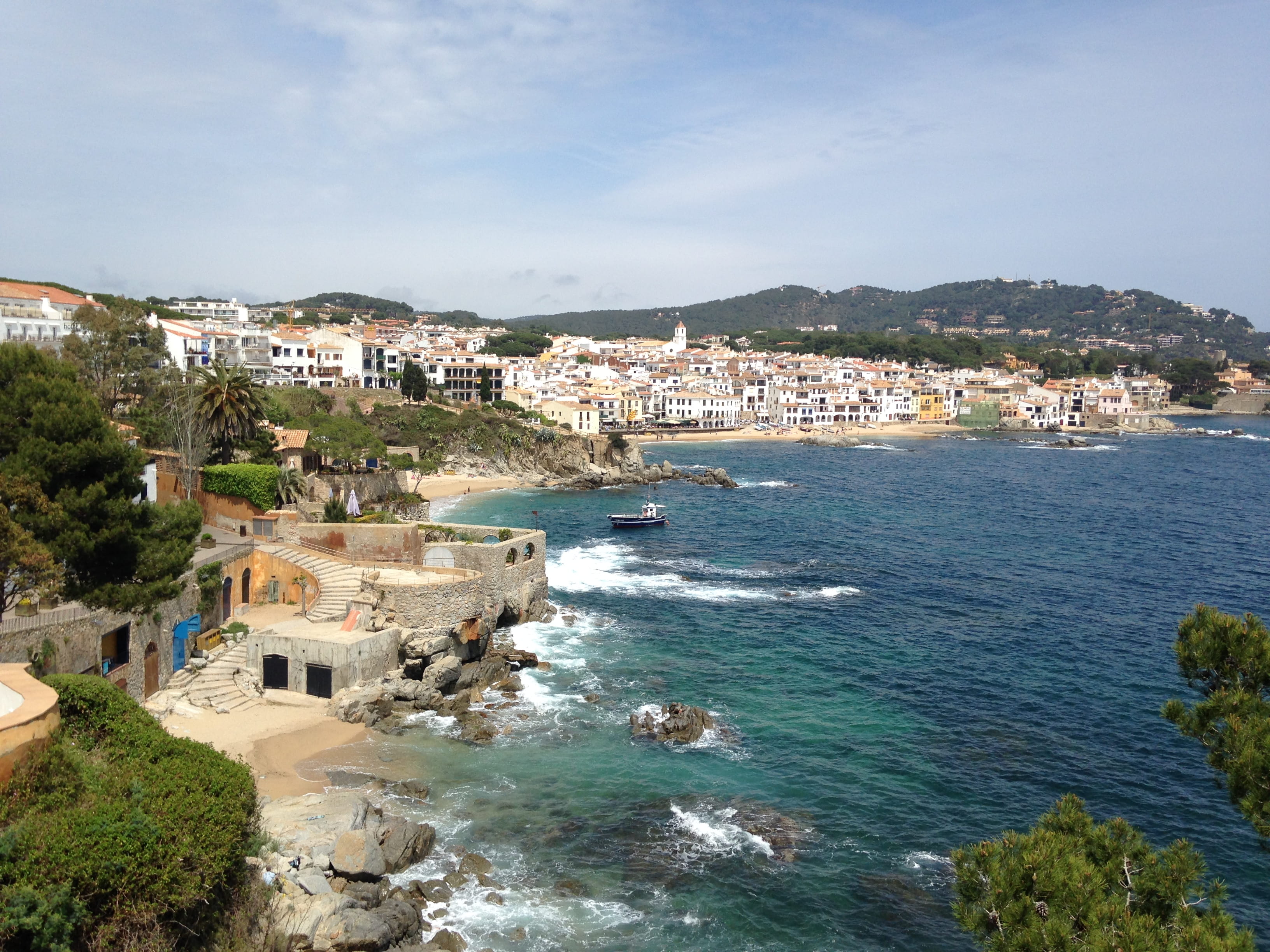 architecture, no people, plant, high angle view, residential district, spain, building exterior, sky, city, calella de palafrugell, 2K, land, water, built structure, HD Wallpaper