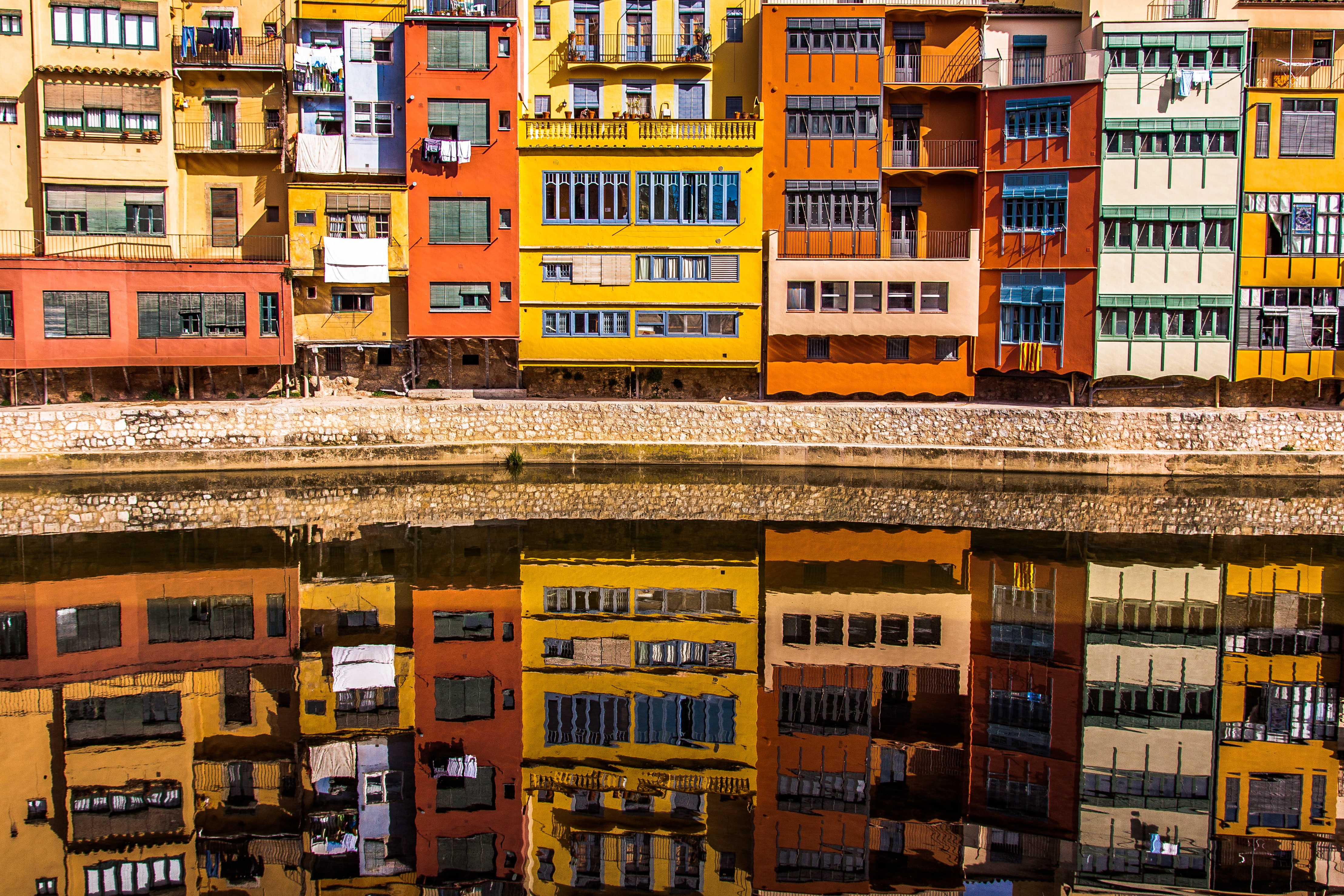 4K, The building, Spain, Home, Girona, Reflection, HD Wallpaper