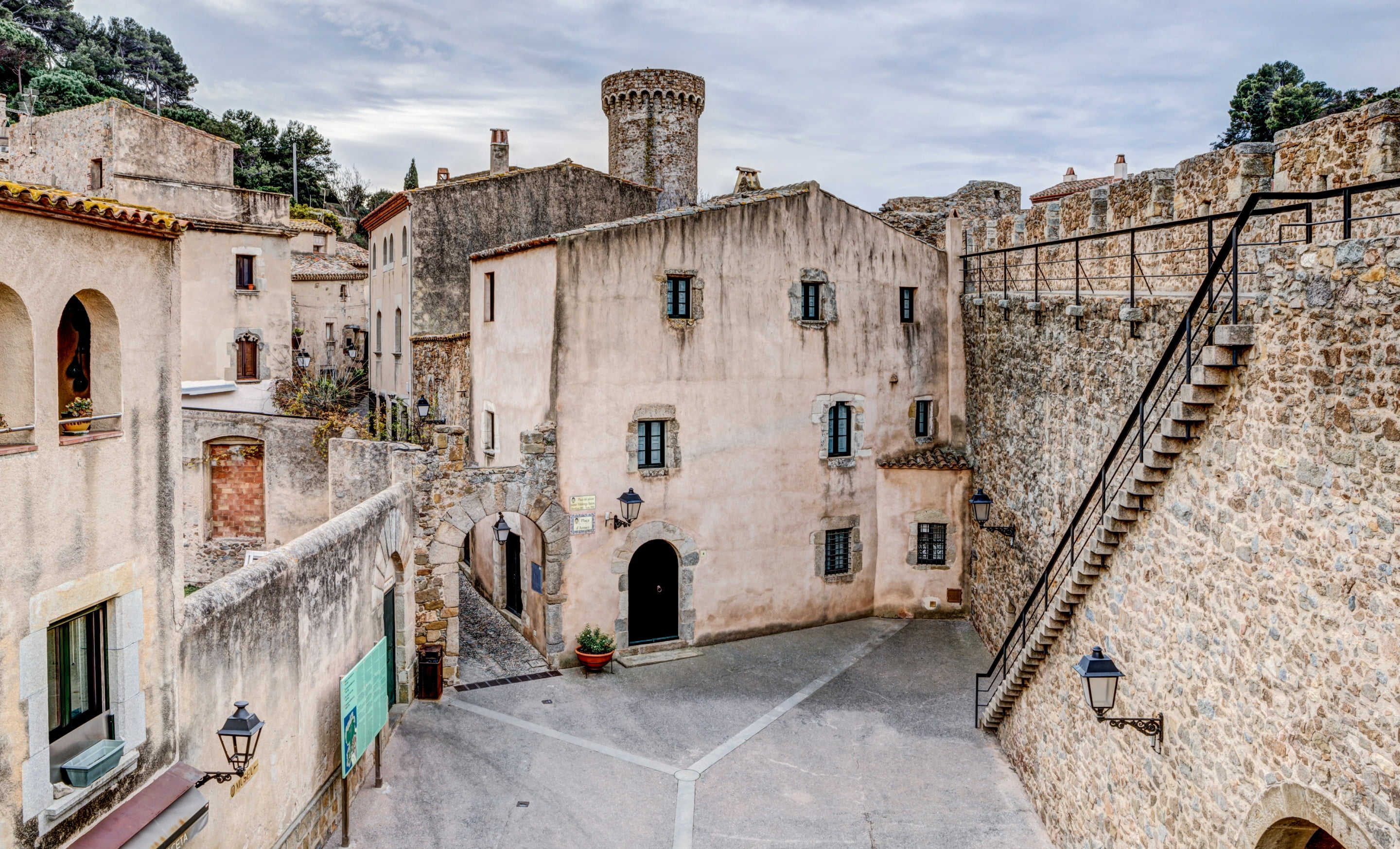 yard, 2K, house, wall, Girona, Spain, HD Wallpaper