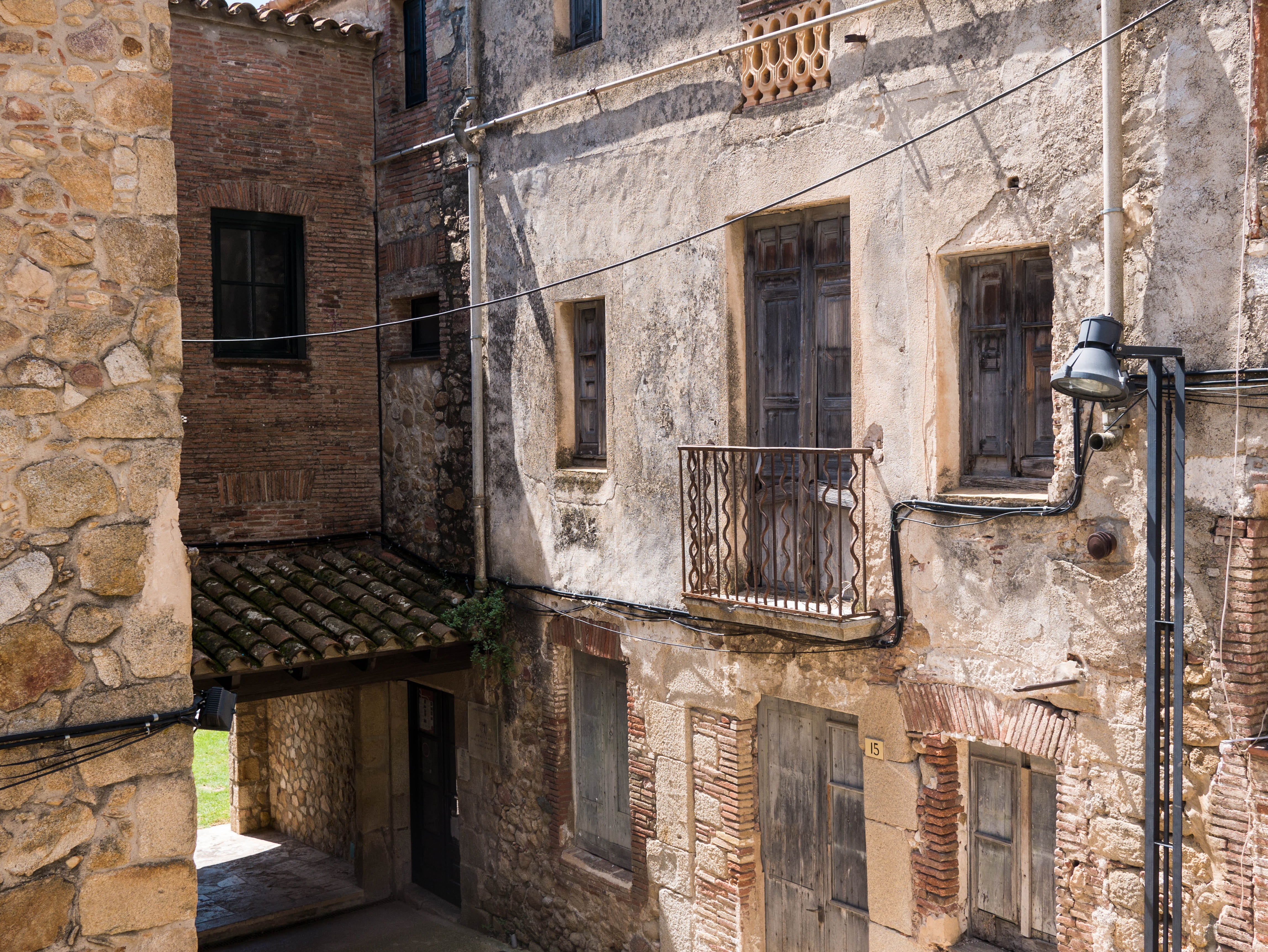 catalunya, catalonia, ruin, town, balcony, building exterior, house, street, wall - building feature, day, architecture, stone wall, building, no people, HD Wallpaper