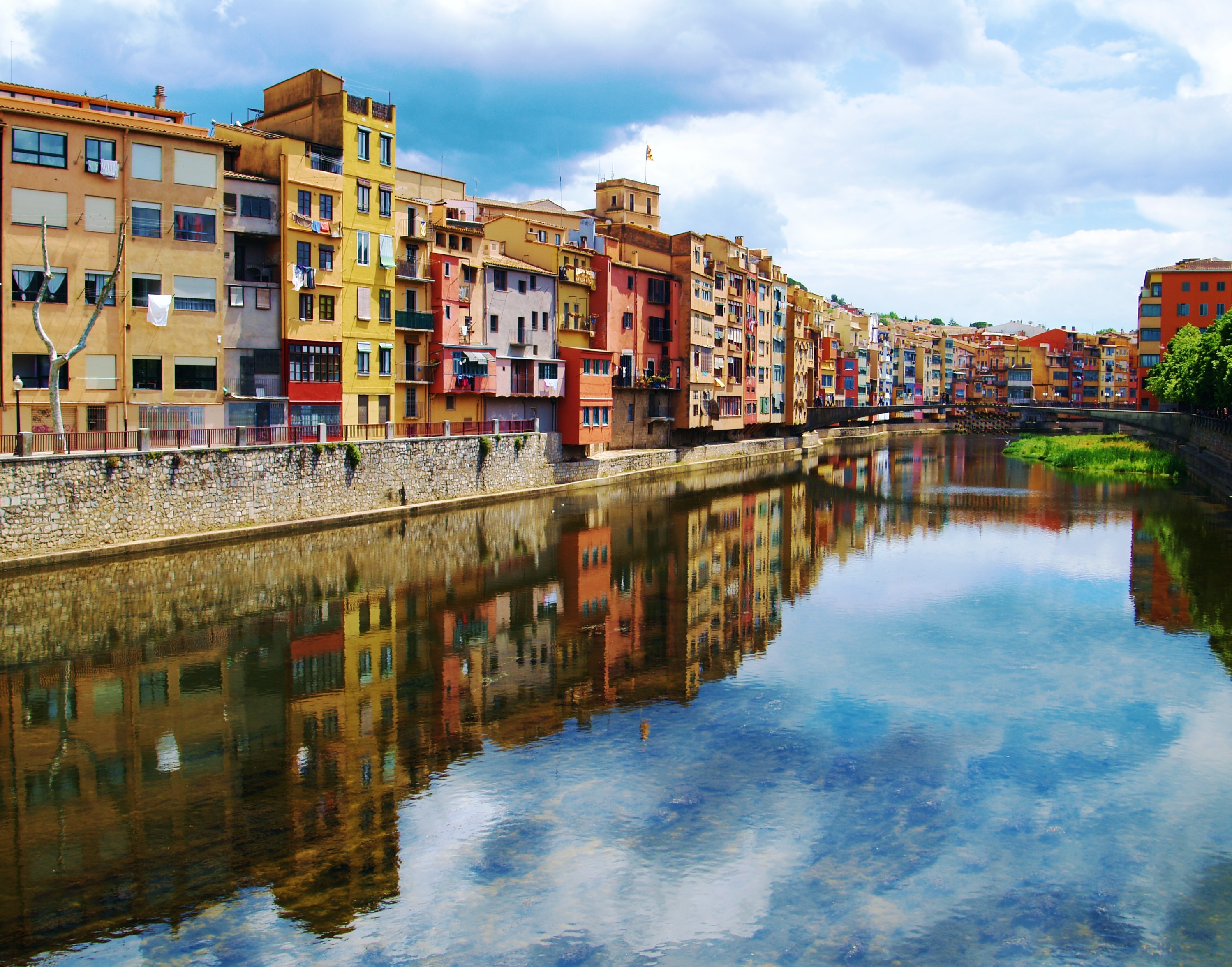 travel, city, canal, buildings, building exterior, cloud - sky, outdoors, summer, surrounded, architecture, body, european, day, blue, spanish, waterfront, HD Wallpaper