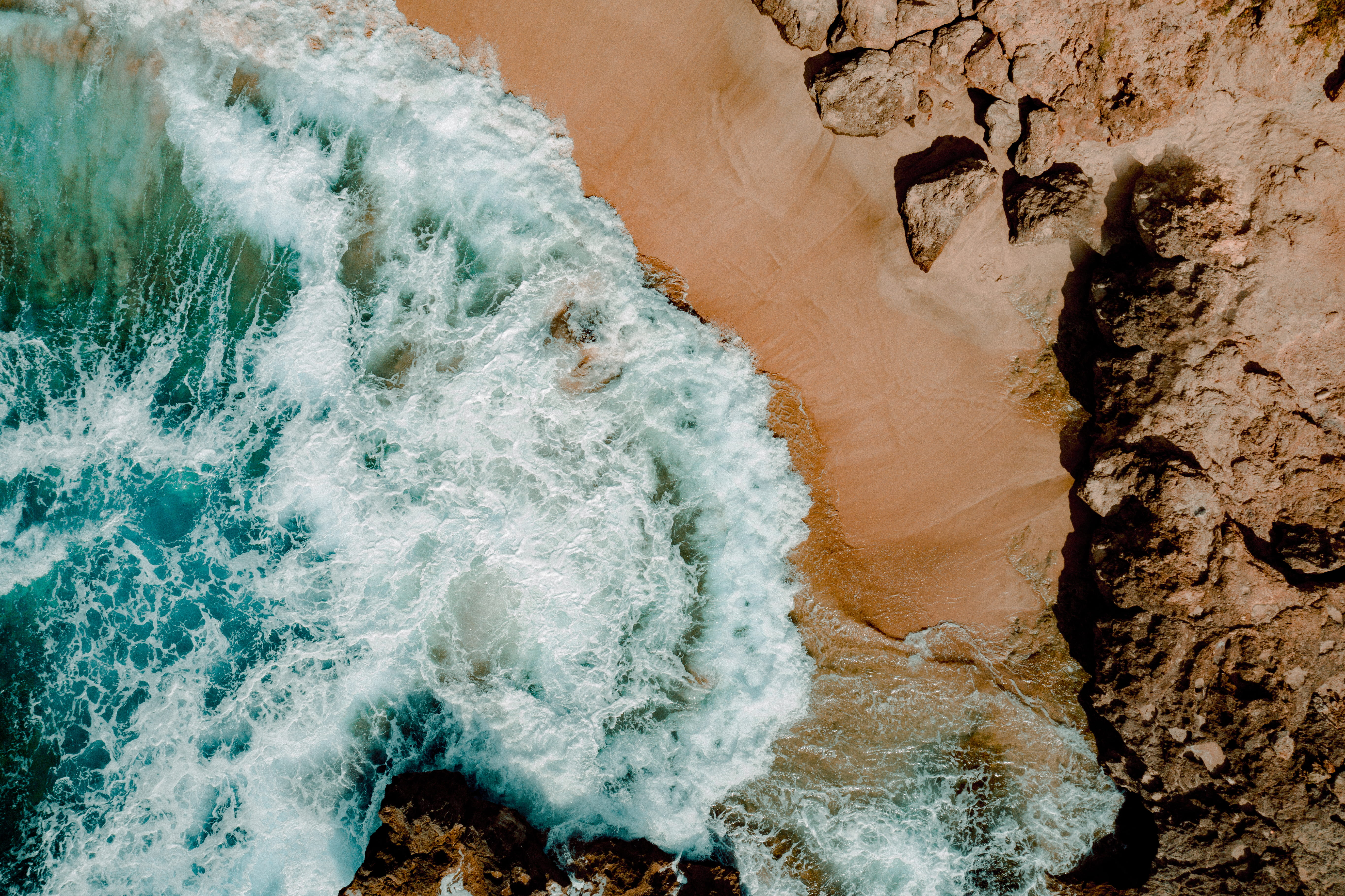 wave, paradise, sea, topdown, oahu, flowing water, coast, motion, rock, non-urban scene, scenics - nature, island, mavic2, sport, power, rock - object, HD Wallpaper