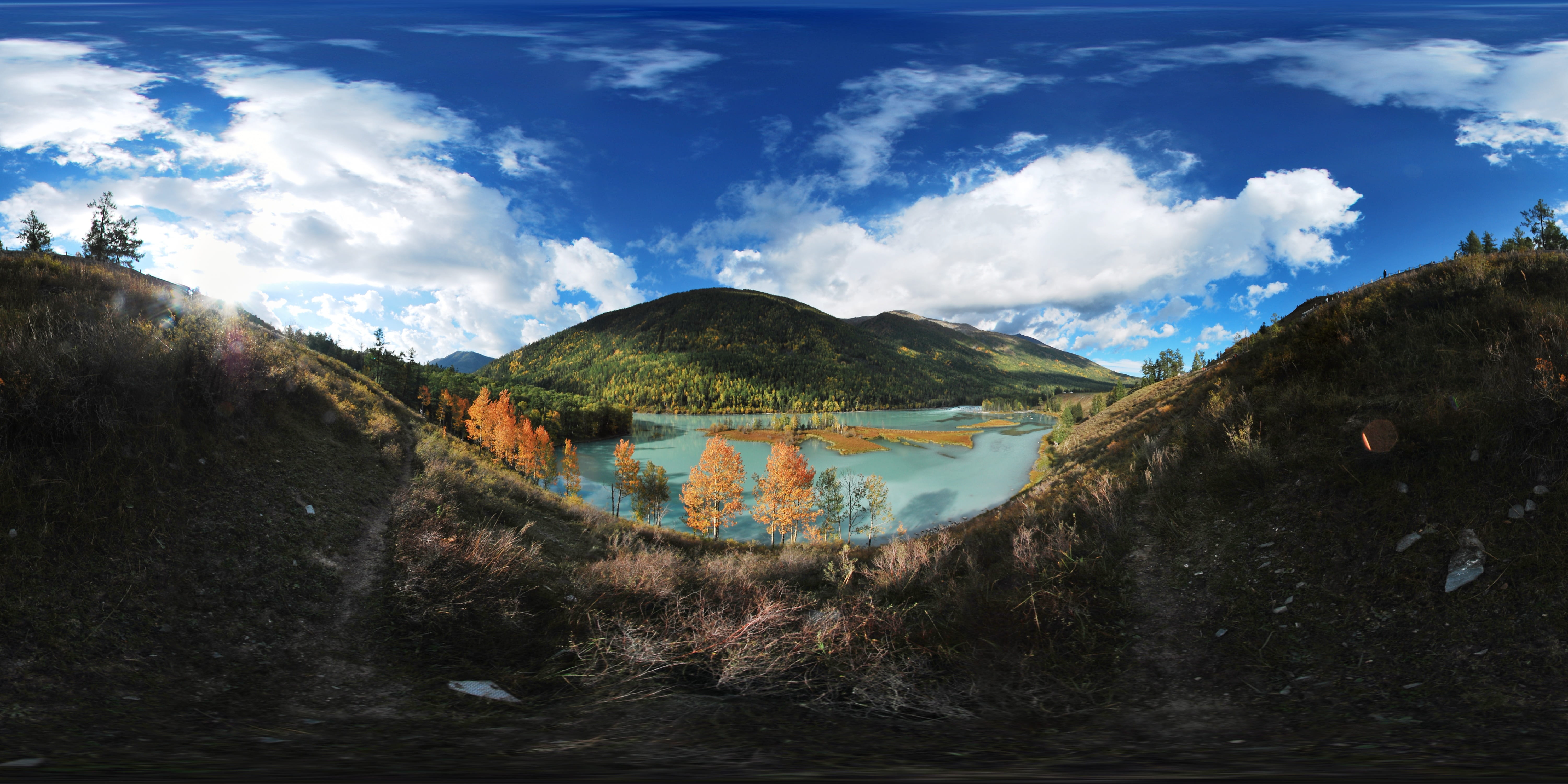 mountain, tranquility, mountain range, Kanas, environment, scenics - nature, reflection, cloud - sky, sky, nature, idyllic, Xinjiang, plant, in xinjiang, HD Wallpaper