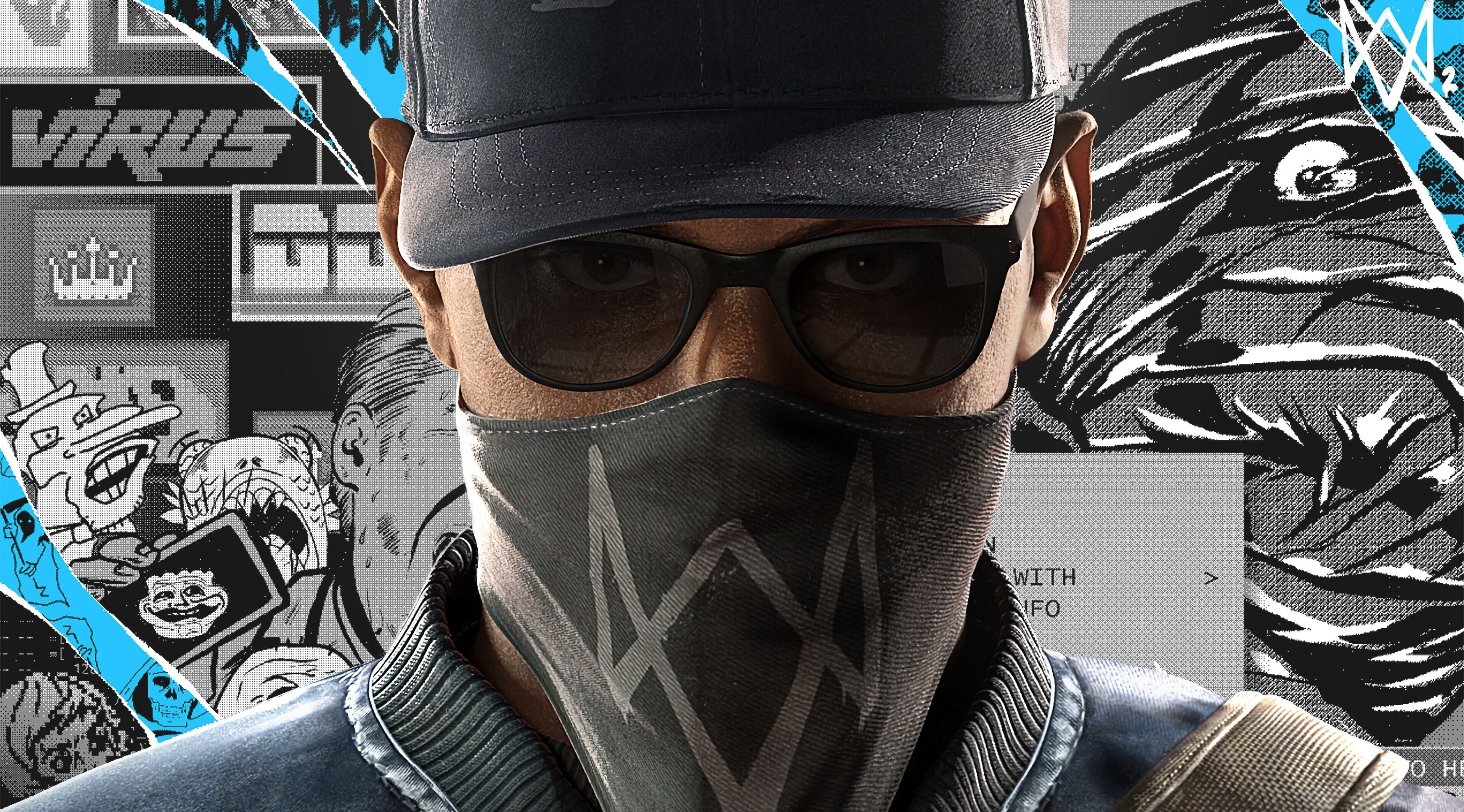 data, disguise, communication, looking at camera, computer hacker, security, human body part, technology, portrait, mask, men, watch dogs 2 4k best  for desktop background, HD Wallpaper
