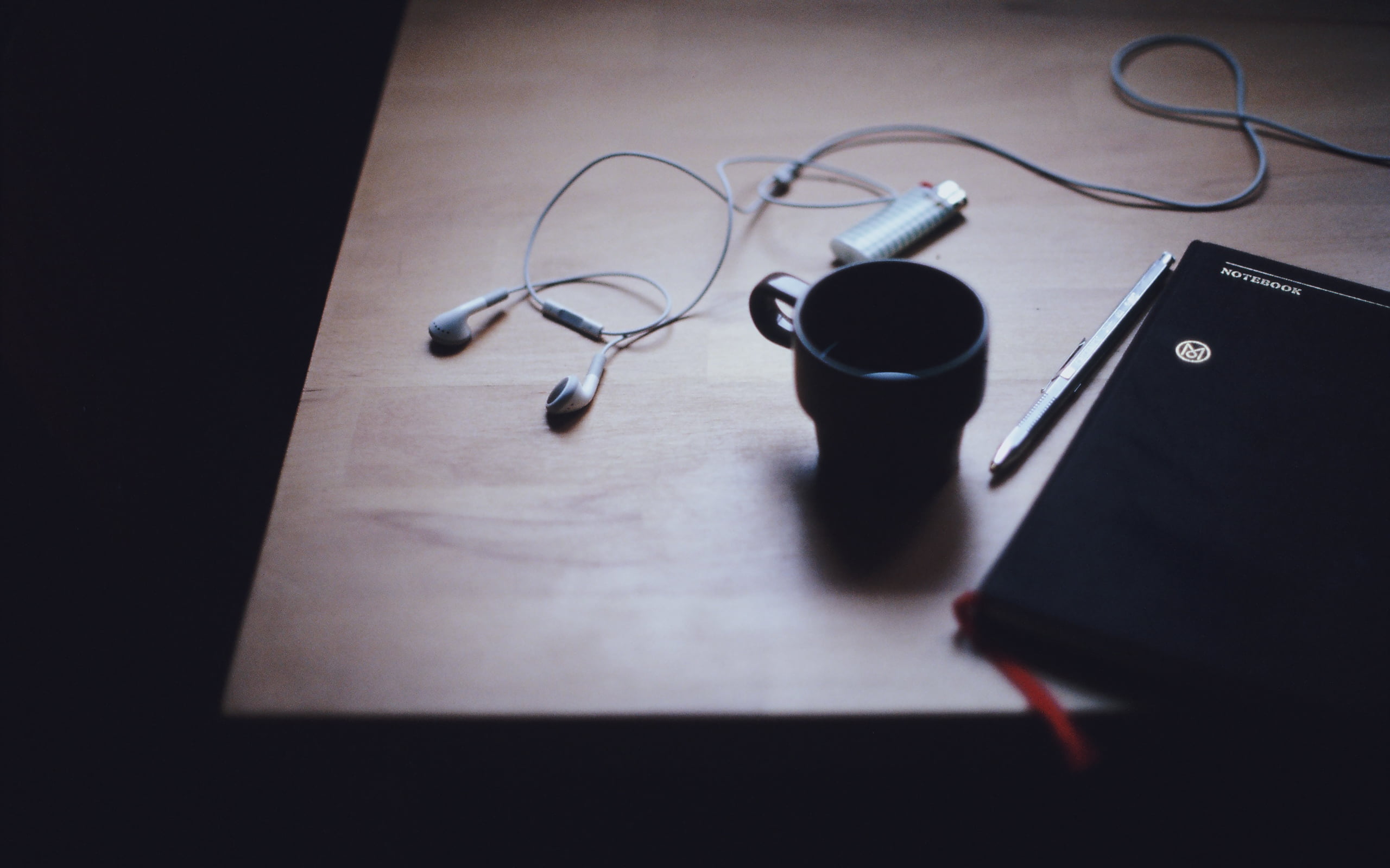 table, music, gray, bic, writing instrument, paper, technology, listening, high angle view, publication, Cup, headphones, no people, book, eyeglasses, pen, HD Wallpaper