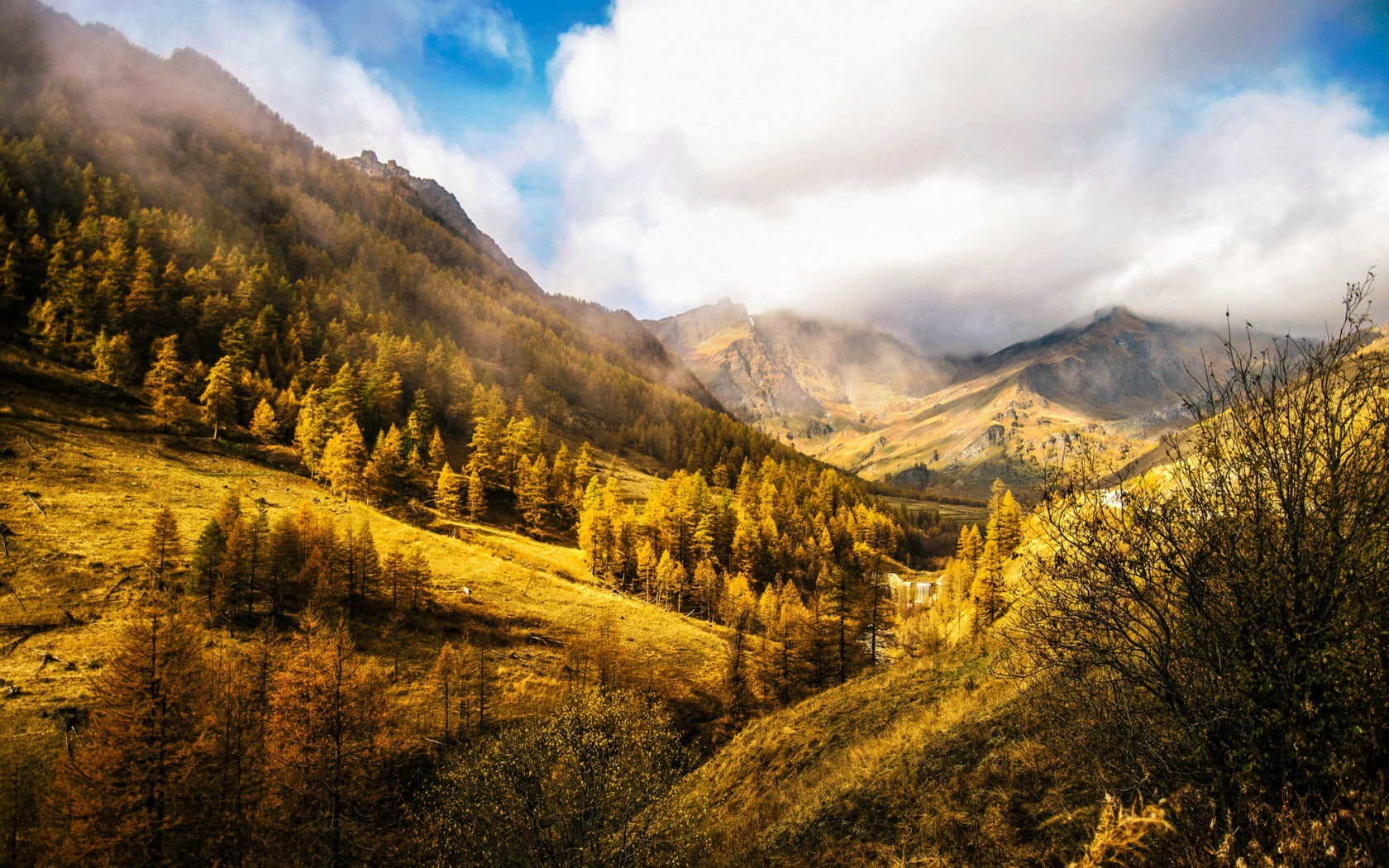 Piemont, mountains, nature, trees, 720P, HD Wallpaper