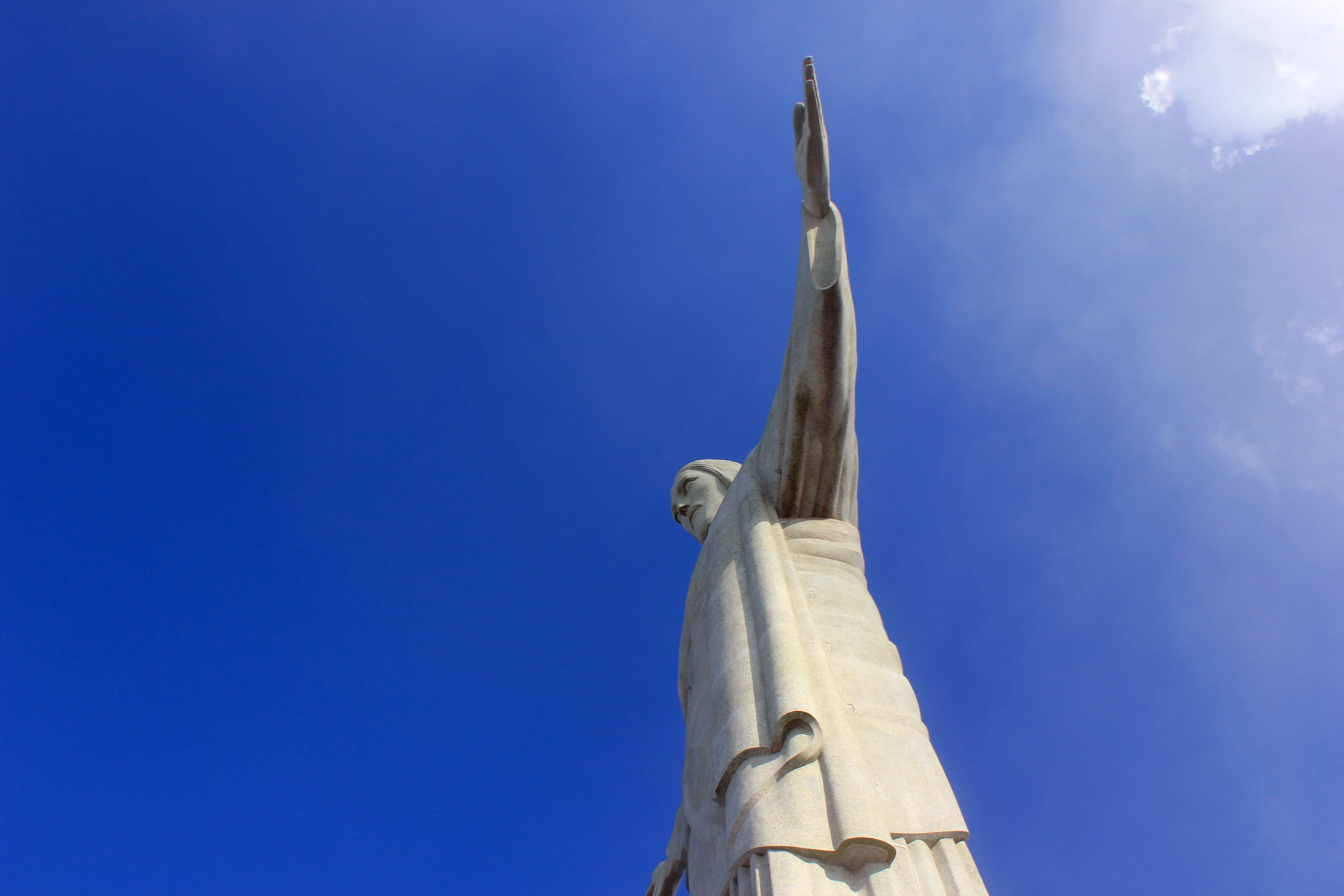 belief, cristo, nature, rio, blue, outdoors, art and craft, light, female likeness, craft, sculpture, religion, representation, architecture, HD Wallpaper