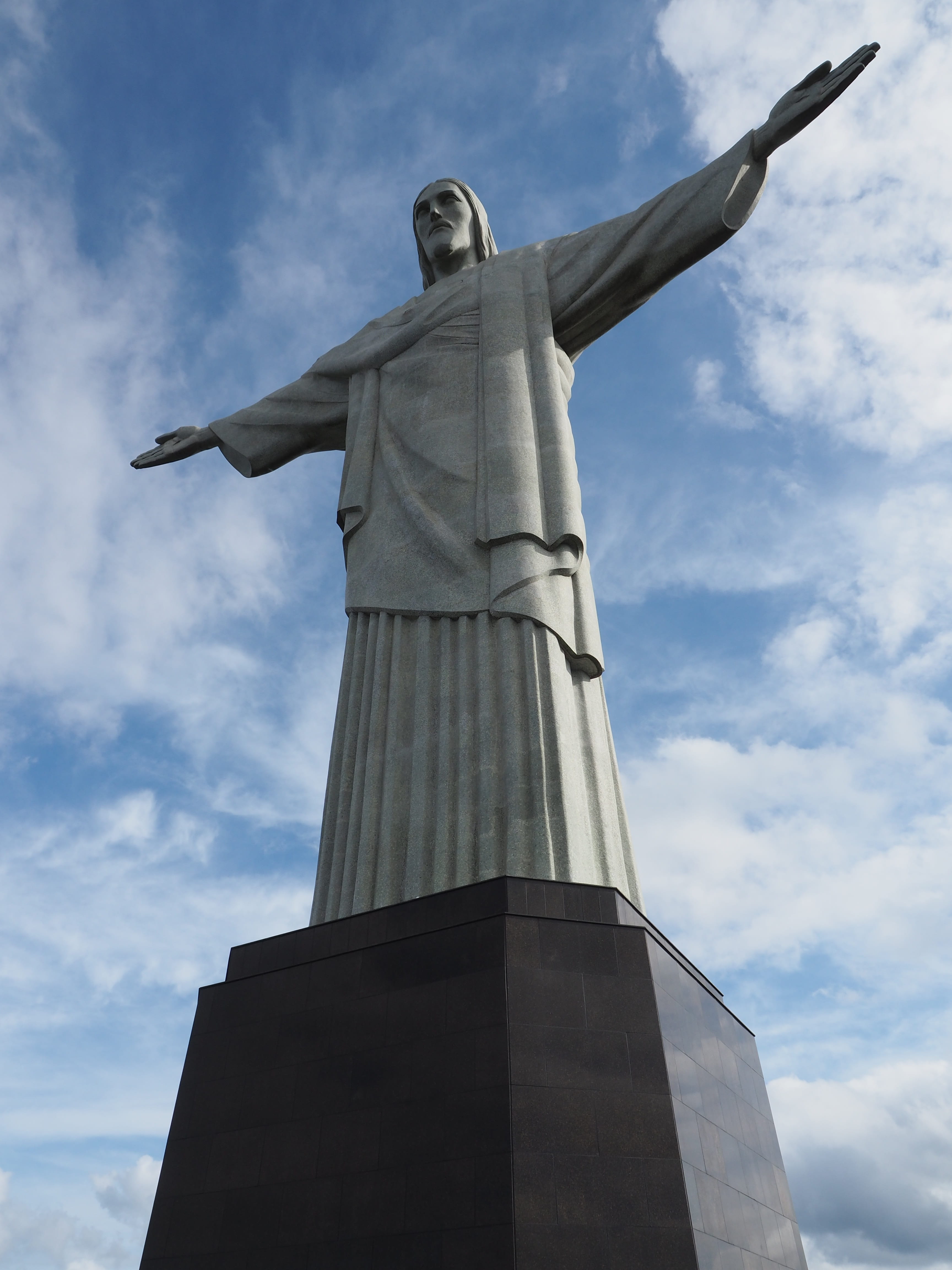 redeemer, history, belief, sky, craft, cloud - sky, low angle view, sculpture, brazilian, Brazil, south, human representation, spirituality, christ, monument, Phone HD Wallpaper