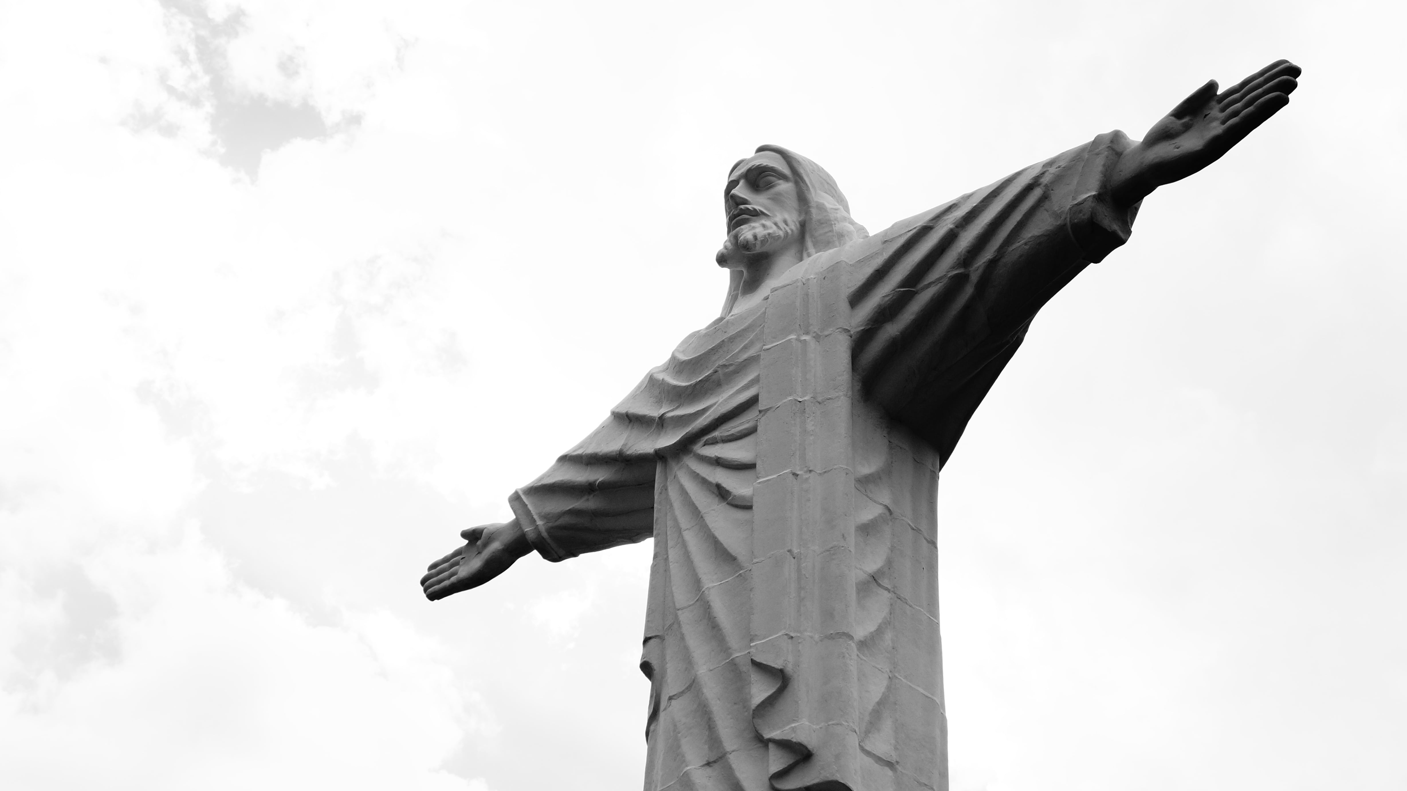 arms raised, angel, human arm, nature, ituverava, brazil, religion, low angle view, art and craft, statue, spirituality, belief, 4K, representation, human limb, HD Wallpaper
