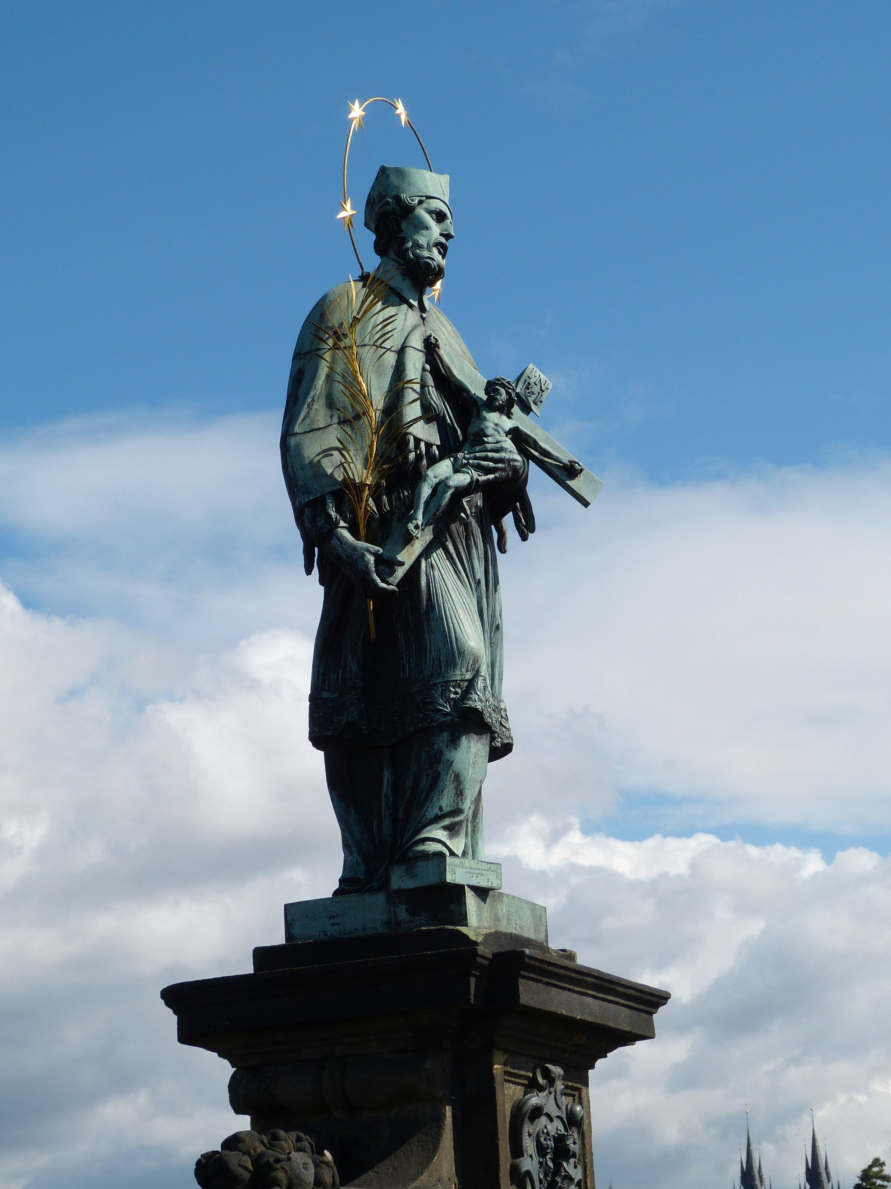 charles bridge, representation, christ, prague, cloud - sky, europe, art and craft, blue, history, male likeness, Figure, Old Town, human representation, Phone HD Wallpaper
