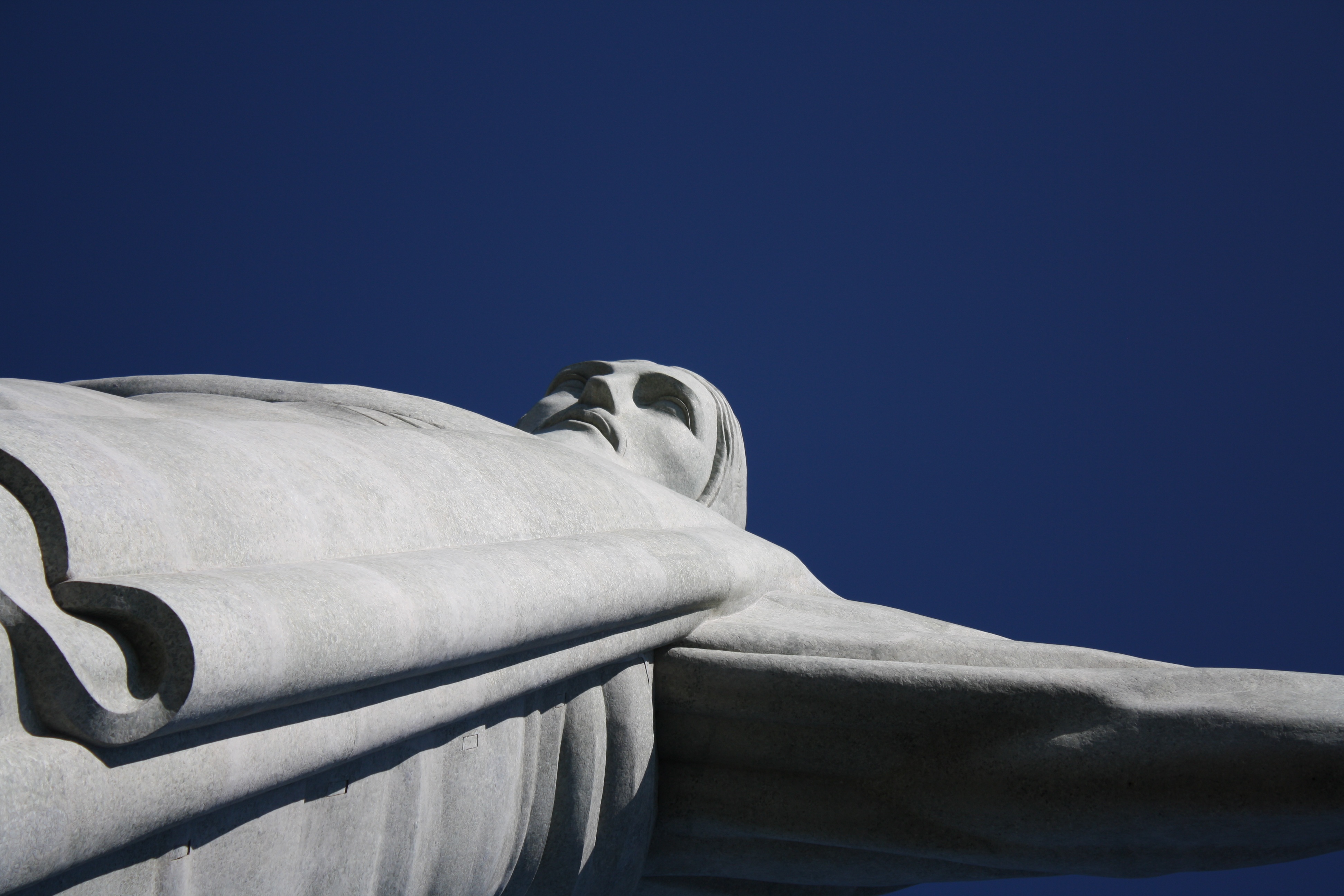 day, nature, low, 4K, architecture, jesus, sky, art and craft, sculpture, statue, clear sky, craft, outdoors, christ the redeemer, photography, corcovado, HD Wallpaper