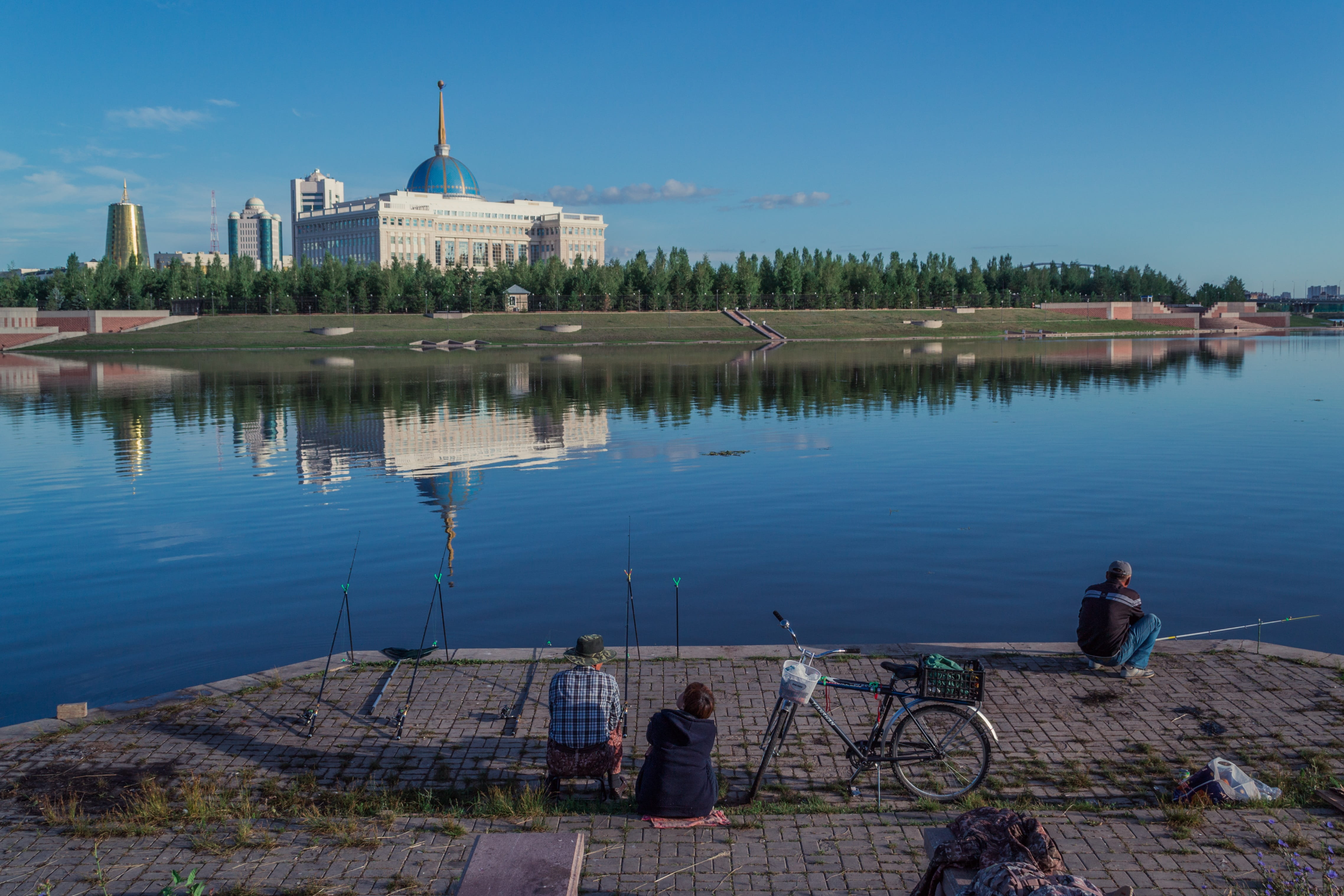 day, asia, summer, ishim, men, system reflection namespace, akorda, spirituality, real people, residence, outdoor, river, rest, lake, religion, building exterior, HD Wallpaper