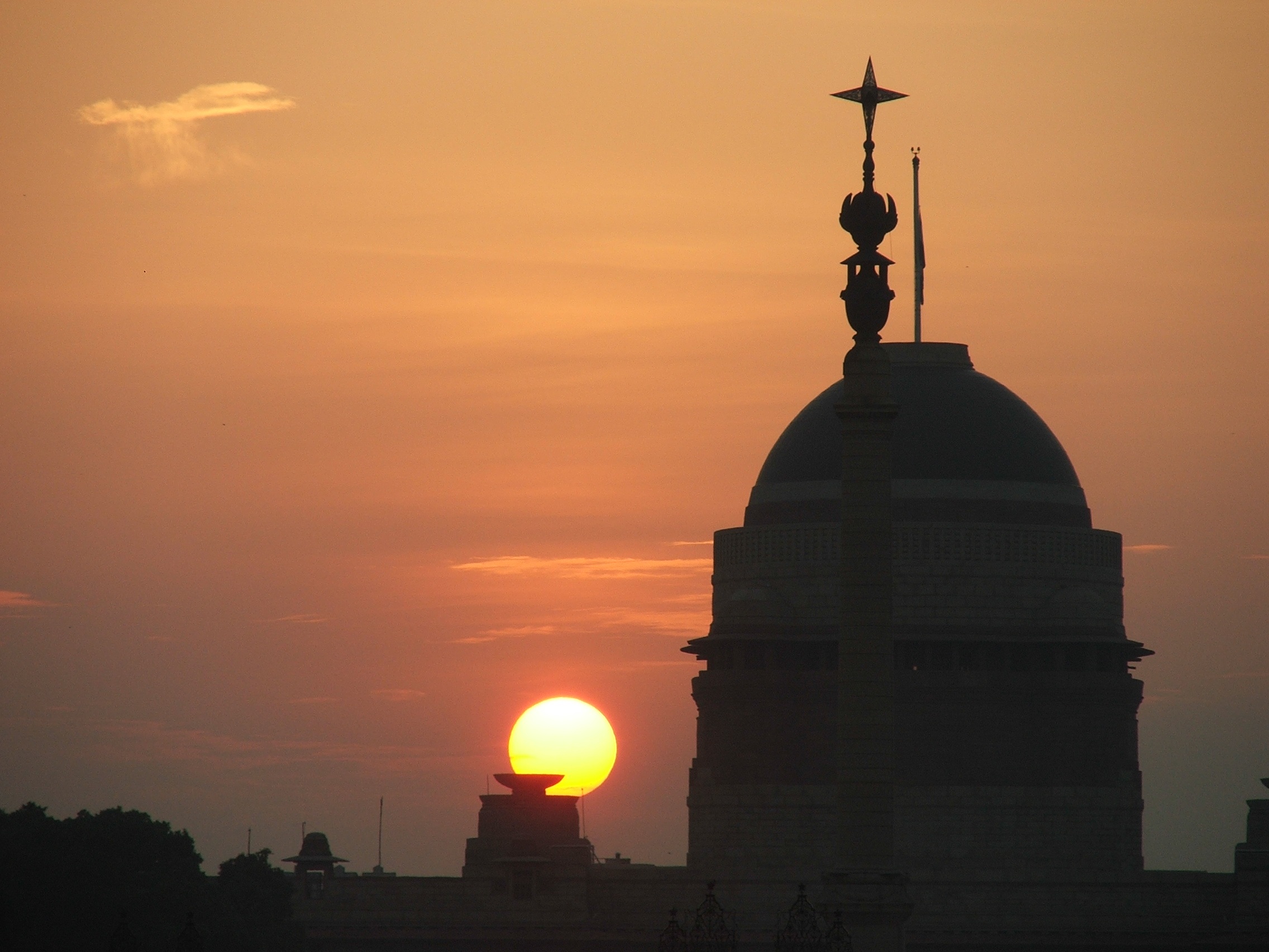 official, sunlight, residence, orange color, belief, presidential, silhouette, palace, raisina, building exterior, nature, religion, place of worship, architecture, HD Wallpaper