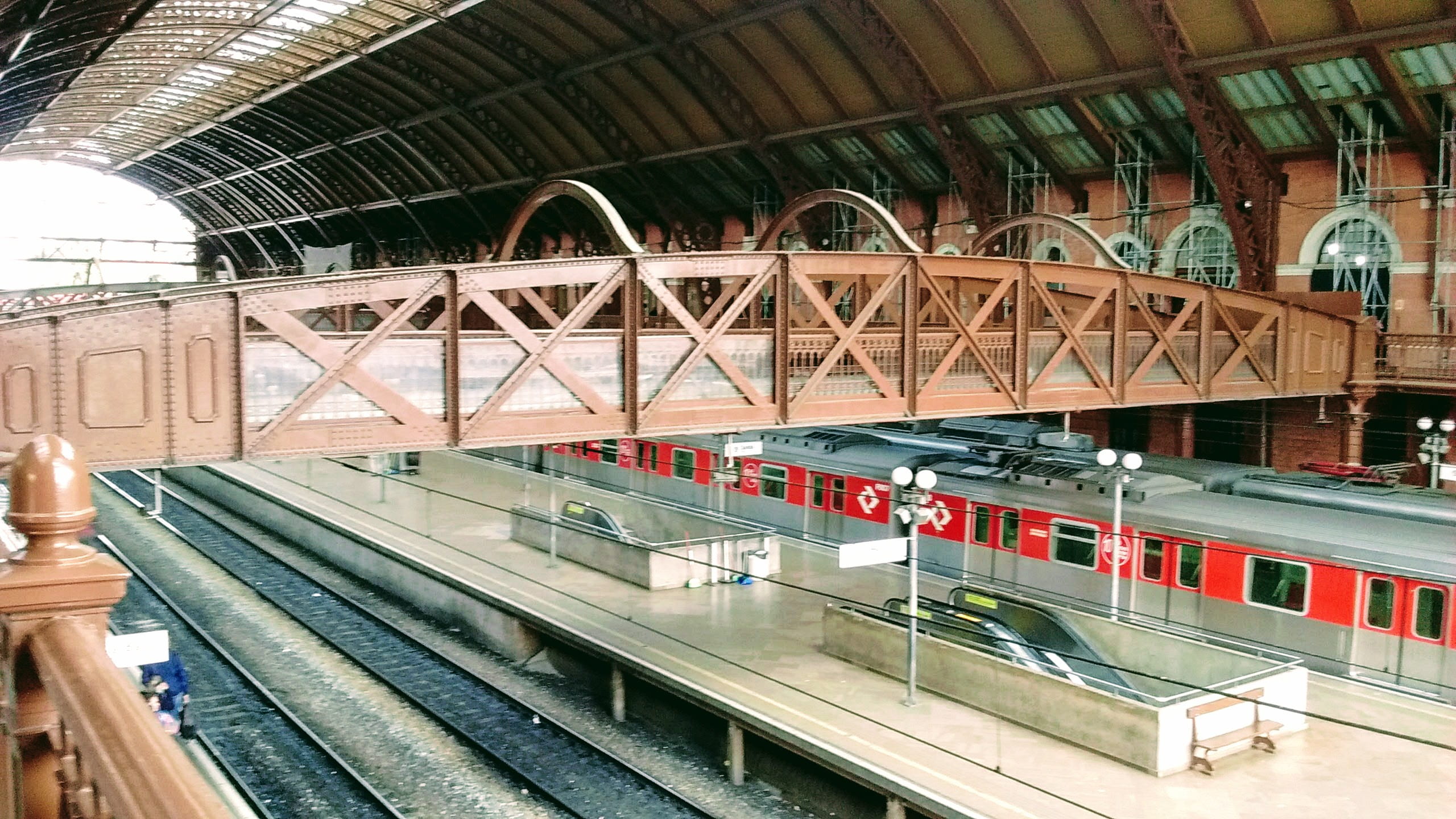 arch bridge, são paulo, mode of transportation, track, indoors, architecture, 2K, architectural column, no people, train station, rail transportation, HD Wallpaper