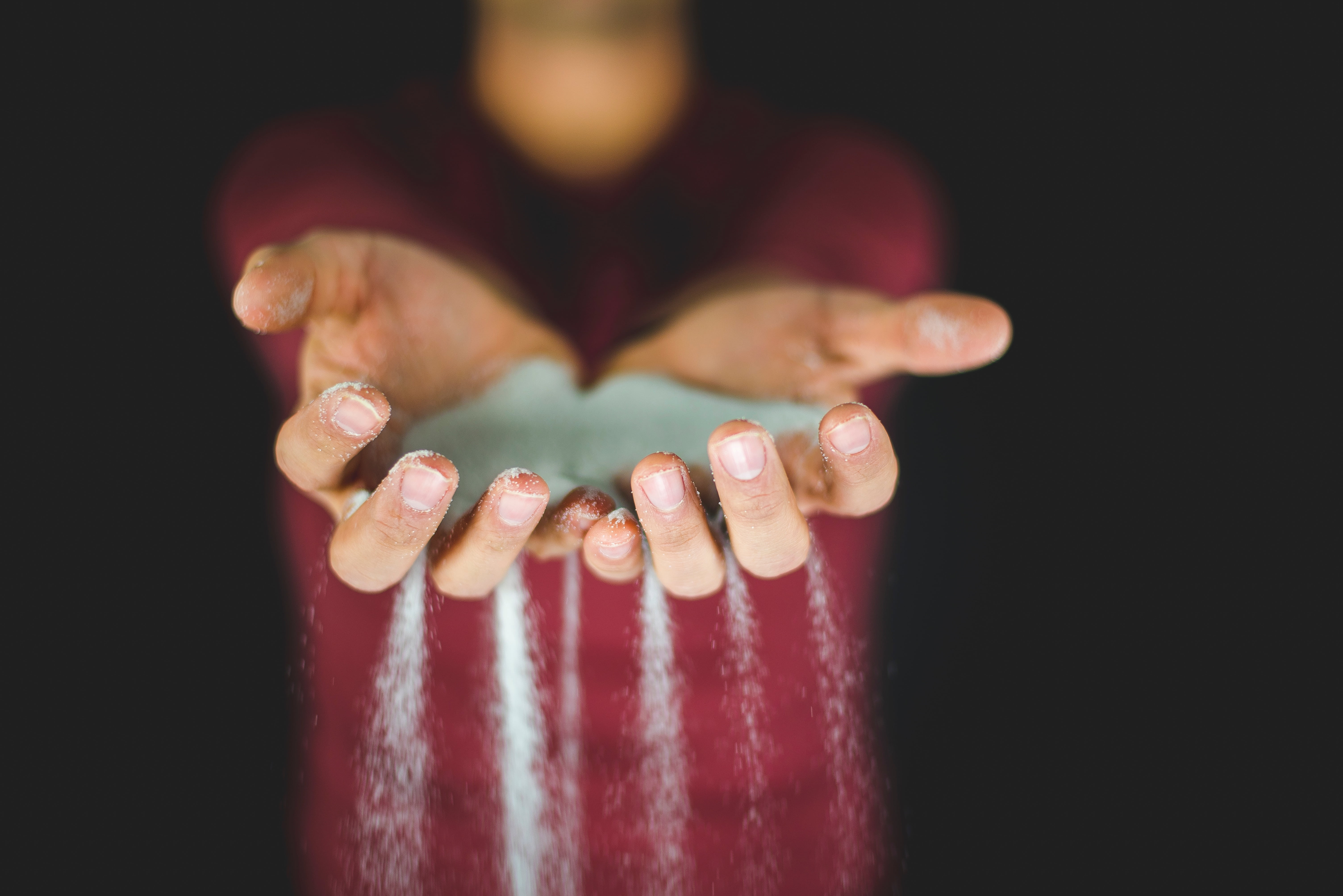 close-up, human finger, manicure, people, teenager, red, black background, hands, body part, holding, white, sweatshirt, women, nail polish, front view, HD Wallpaper