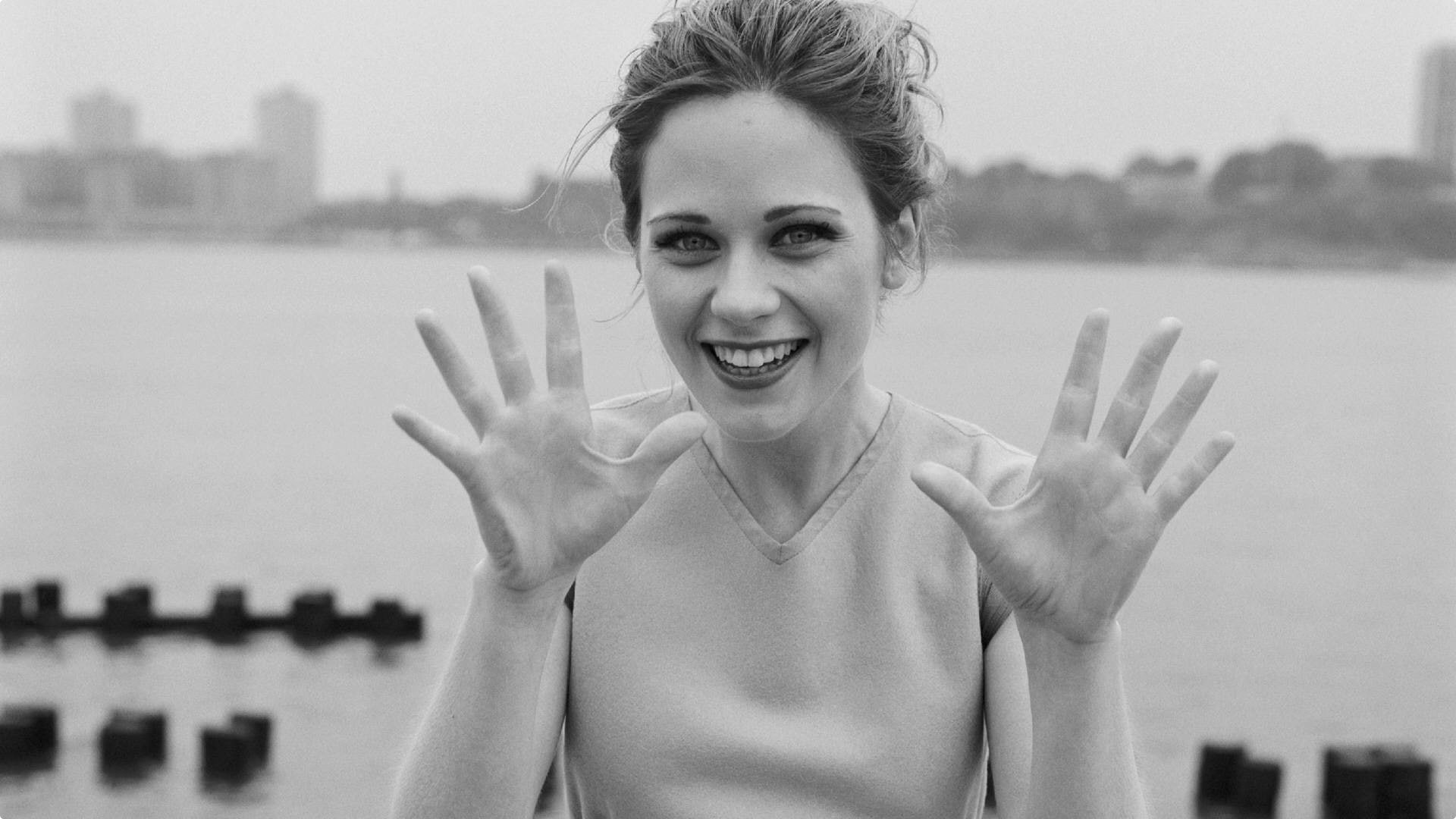 water, Zooey Deschanel, 1080P, monochrome, HD Wallpaper