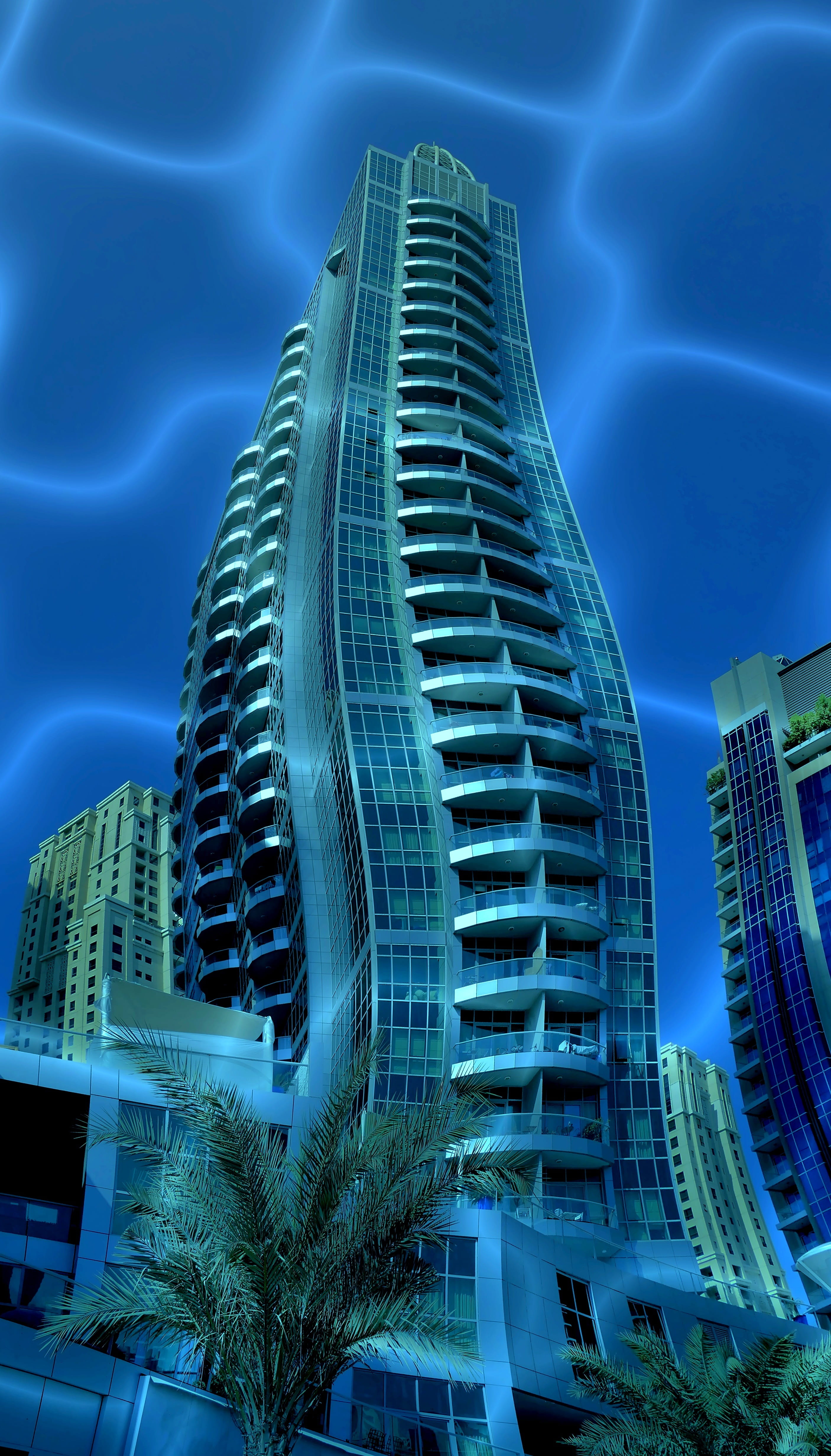 cityscape, Dubai, financial district, nature, modern high rise building, office Building, night, futuristic, illuminated, modern, Skyscraper, downtown District, Phone HD Wallpaper